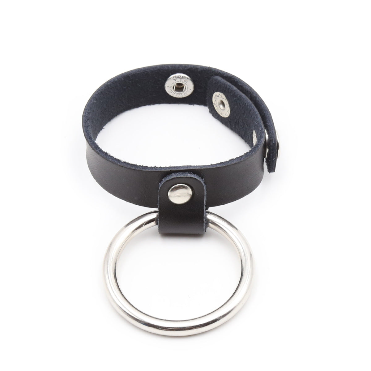 Come Closer Chrome Cock Ring & Leather Squeeze Ball | Adjustable、mySite、bottomscart