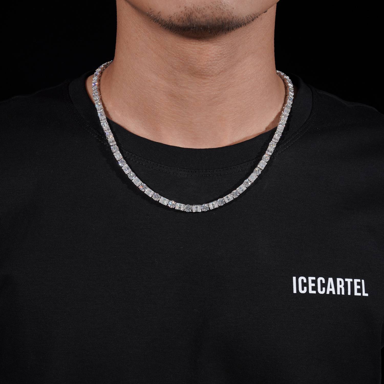 5MM Hybrid Cut Moissanite Tennis Chain 14K Gold、mySite、hinf8tx79