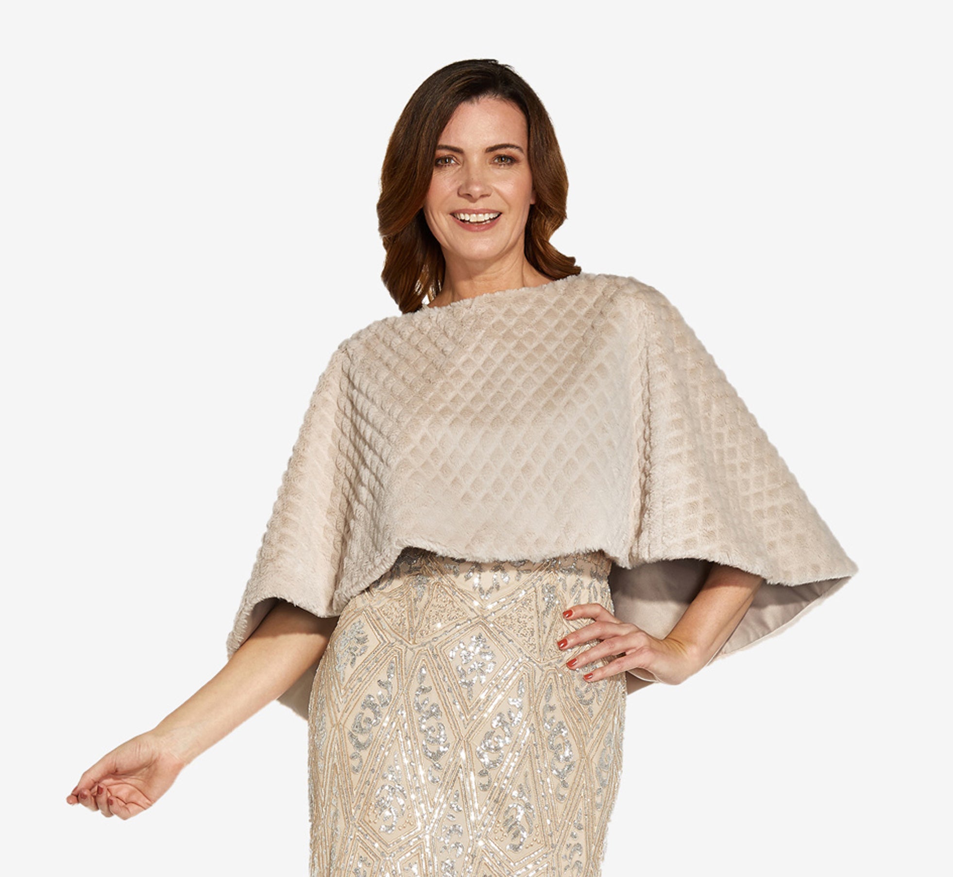 Faux Fur Cape In Marble、mySite、solidvoid