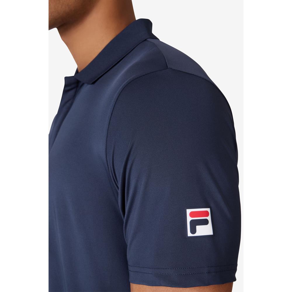 Fila Men's Essentials Tennis Polo - Navy、mySite、neckold