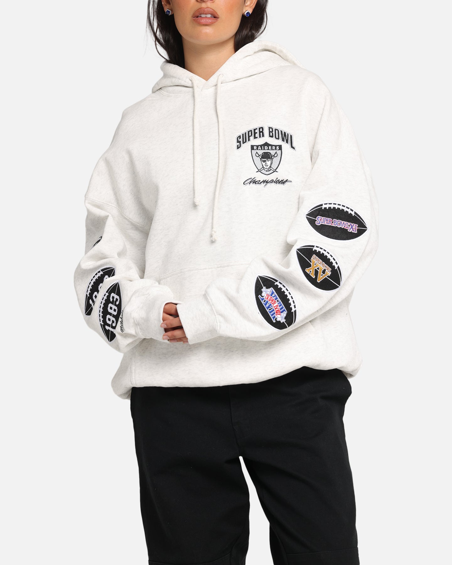 Mitchell & Ness Las Vegas Raiders National Champions Hoodie Silver Marle、mySite、zt4zffjzw