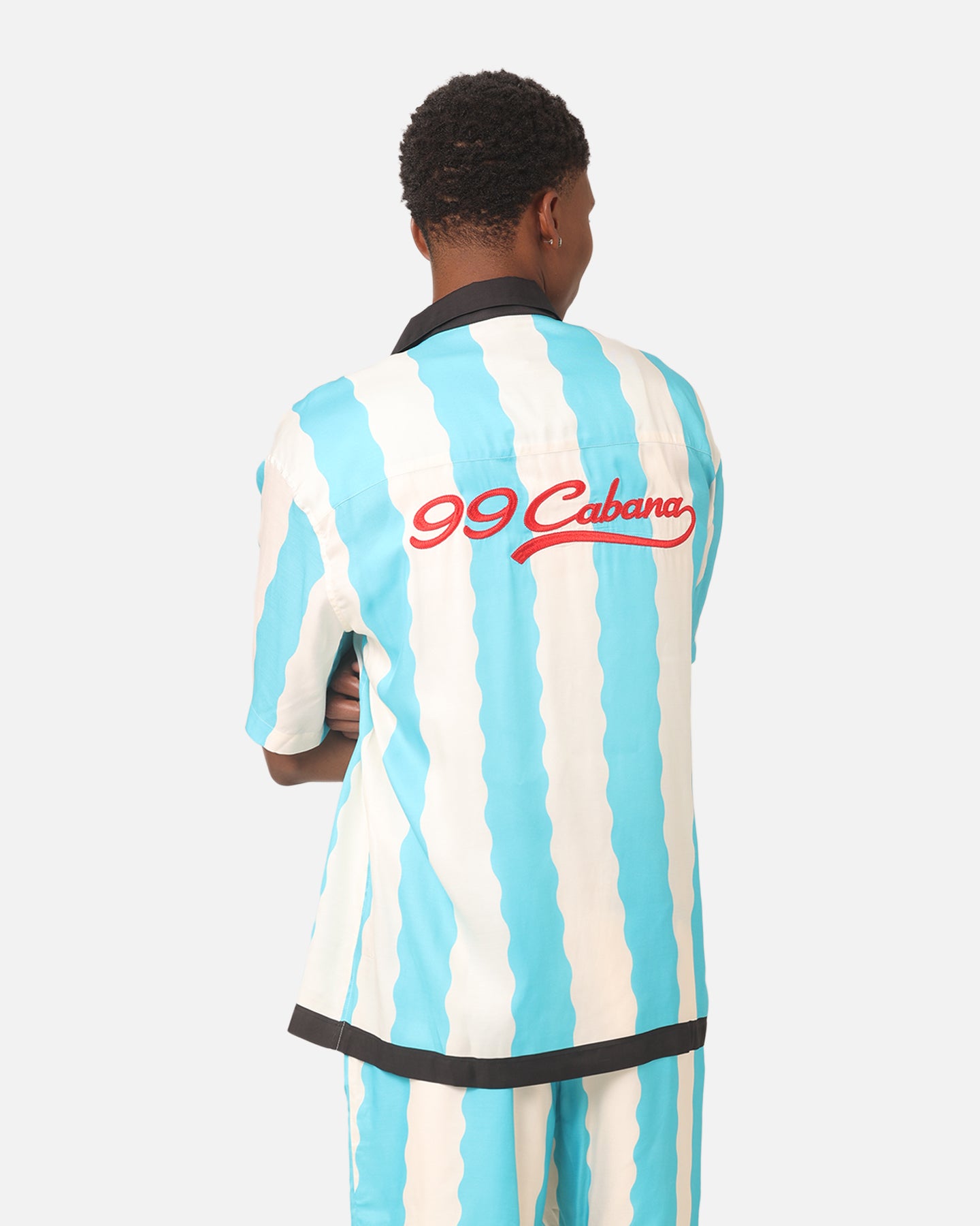 99 Cabana Bowling Short Sleeve Button Up Shirt Light Blue/Off White、mySite、zt4zffjzw