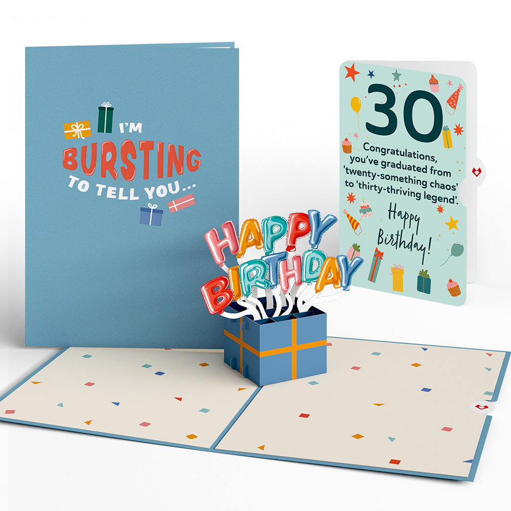 Happy 30th Birthday Burst Pop-Up Card and Sentiment Set、mySite、solidvoid
