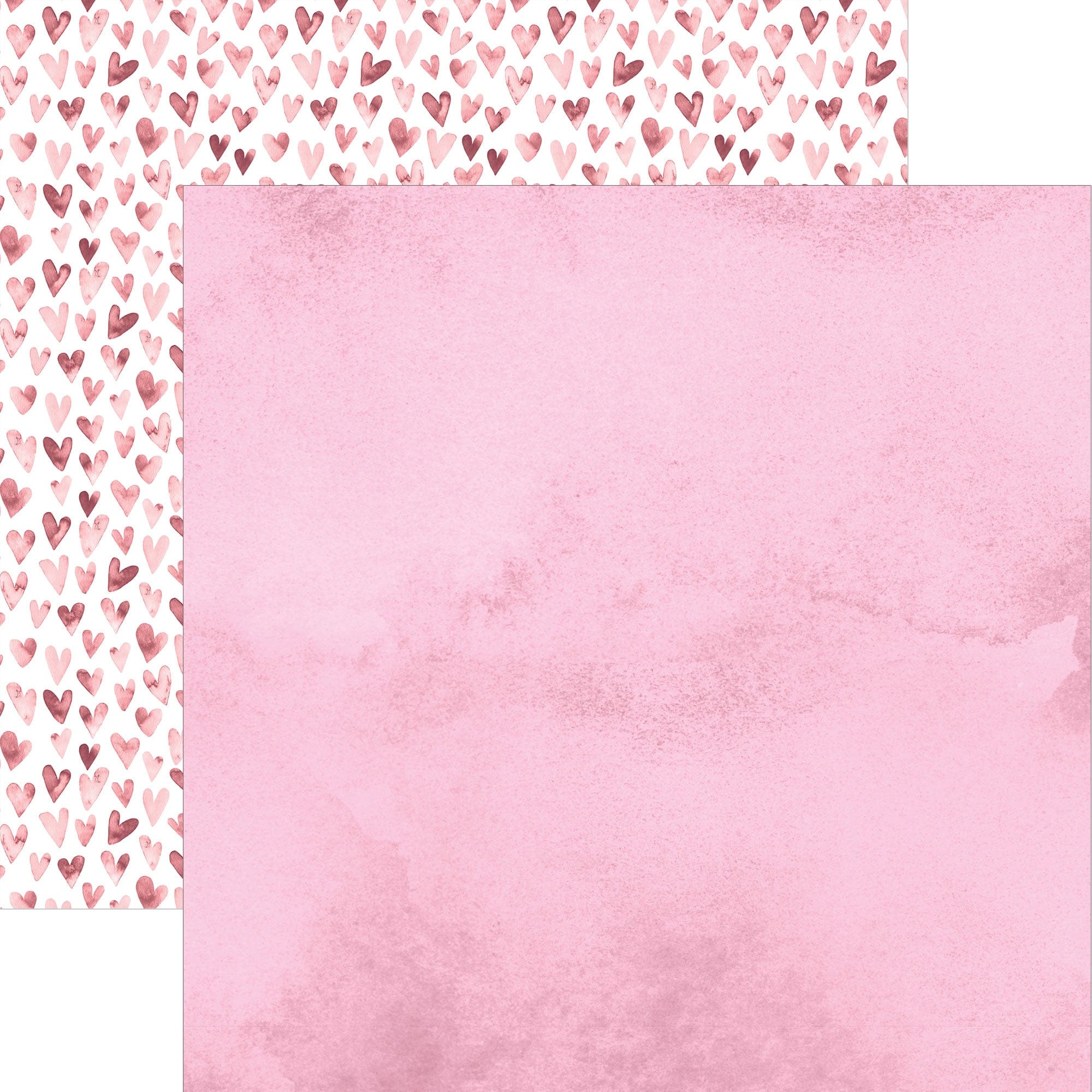  Pink Watercolor Hearts 12 x 12 Paper、mySite、ghnorth