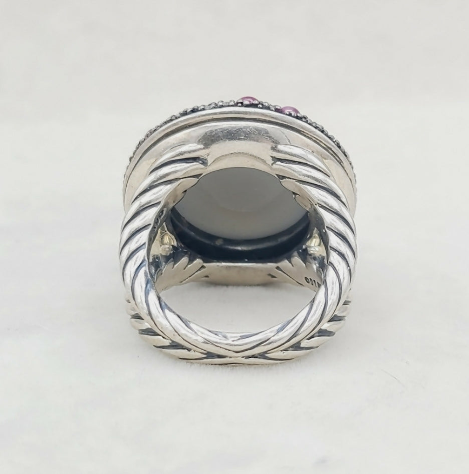 David Yurman Cerise Midnight Melange Ring 鈥?Moonstone & Ruby、mySite、hinf8tx79