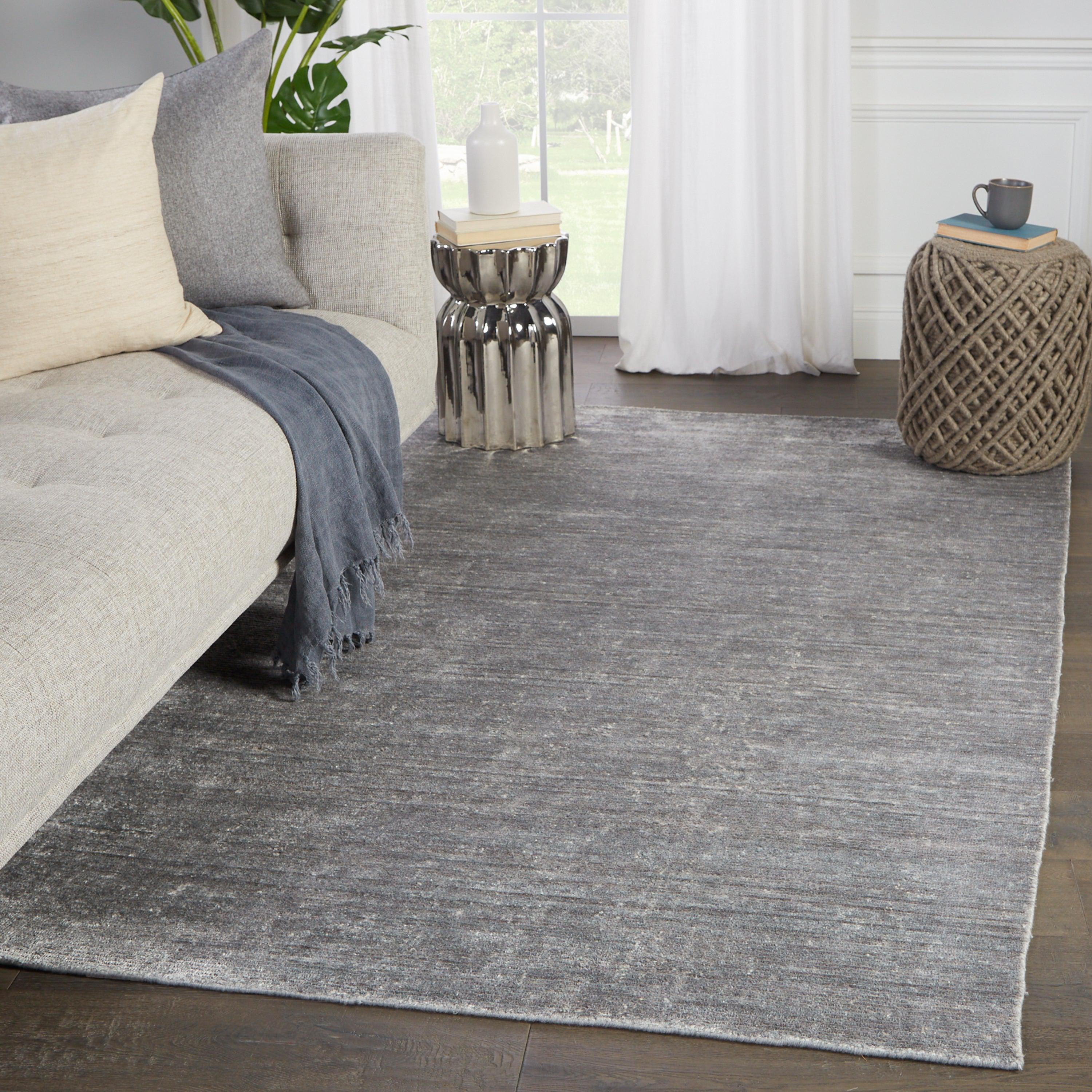 Ardis Handmade Solid Silver White Area Rug、mySite、gigharbornorthrealestate