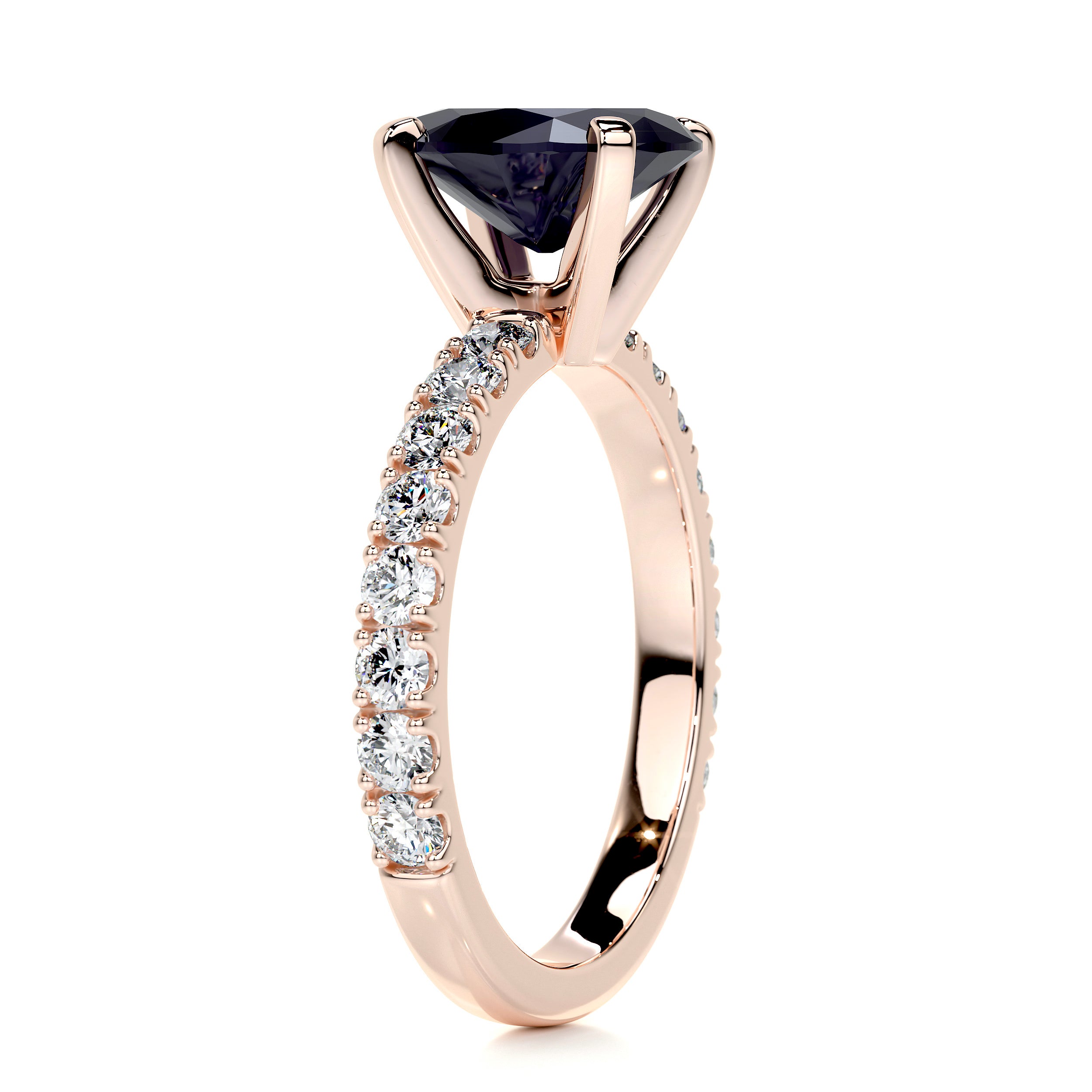 Alison Gemstone & Diamonds Ring (3 Carat) -14K Rose Gold、mySite、hinf8tx79