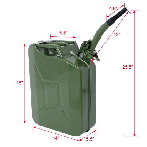 20 Liter (5 Gallon) Jerry Fuel Can with Flexible Spout, Portable Jerry Cans Fuel Tank Steel Fuel Can, Fuels Gasoline Cars, Trucks, Equipment,RED 4pcs/set、、eastwooduniform