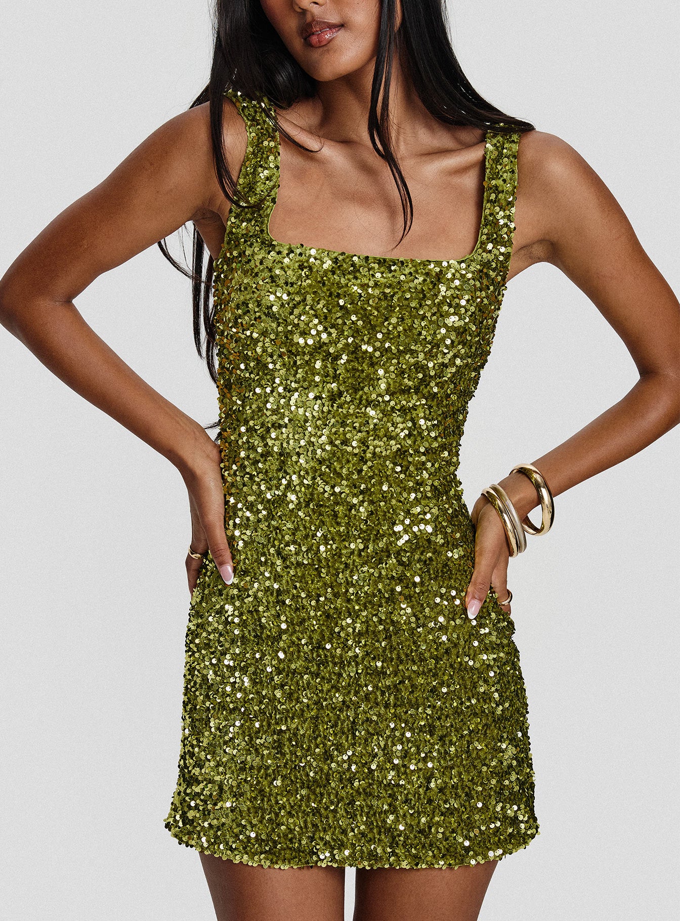 Miss Me Sequin Mini Dress Chartreuse、mySite、solidvoid