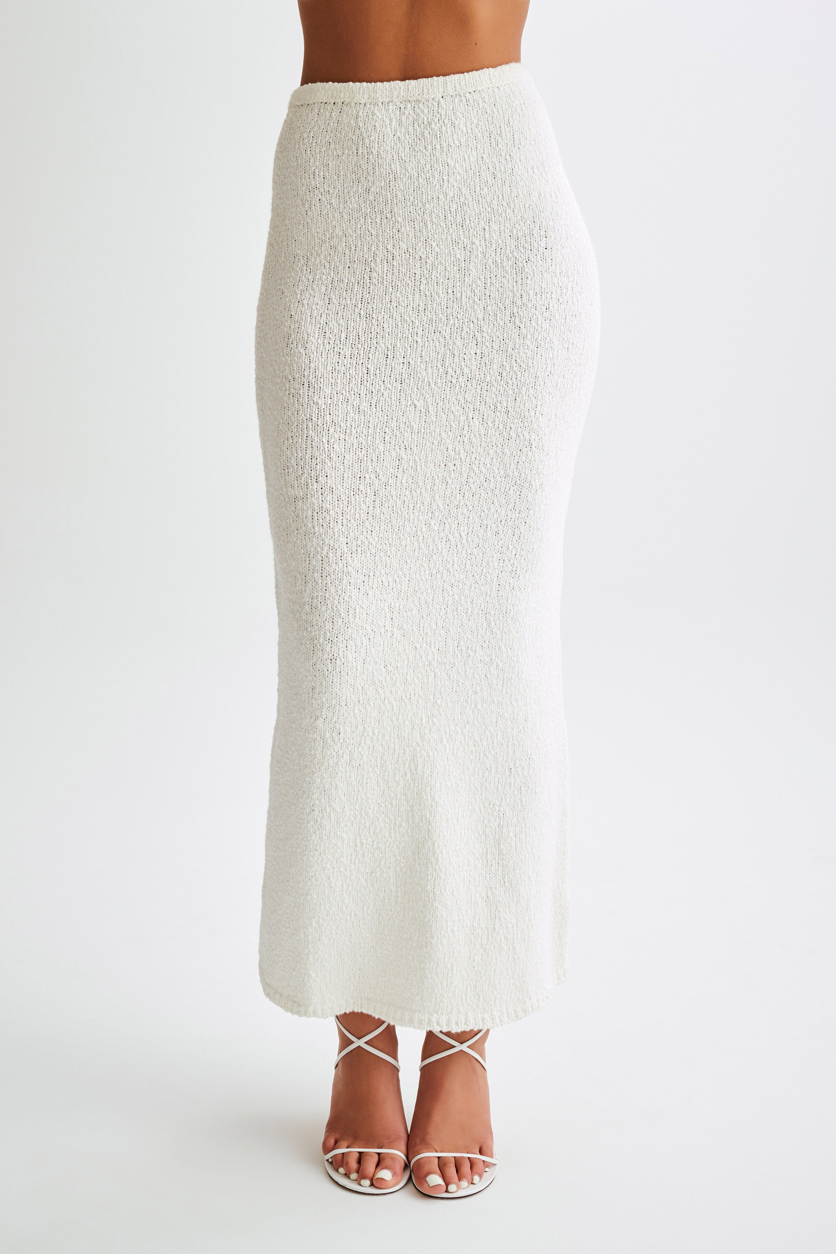 Moira Boucle Maxi Skirt - White、mySite、solidvoid