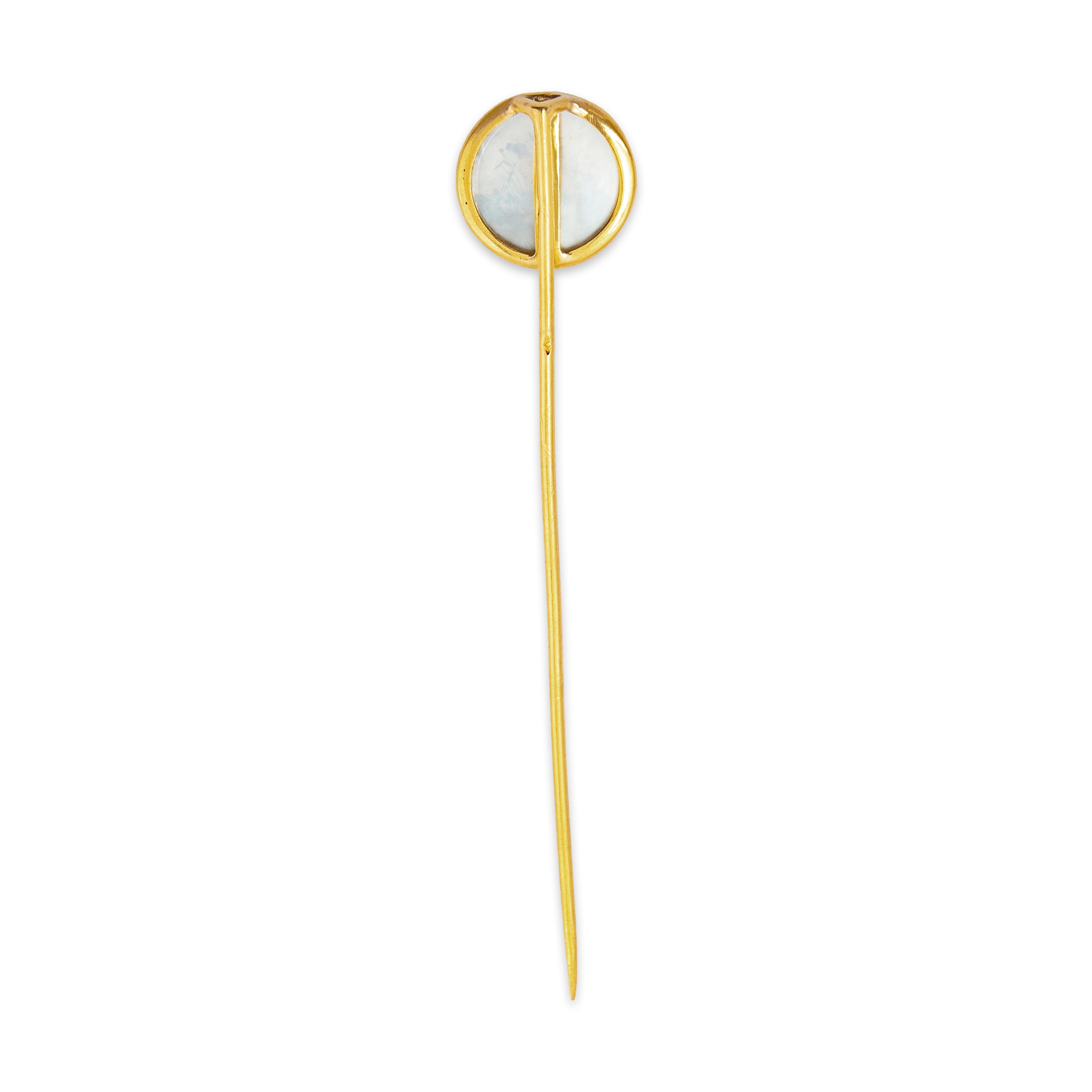 Antique French 18k Yellow Gold Essex Crystal German Longhaired Pointer Stick Pin、mySite、hinf8tx79
