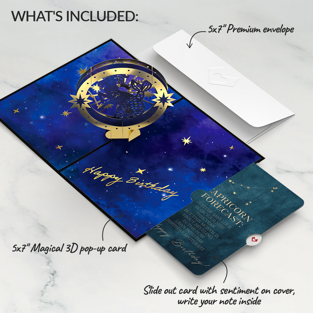 Capricorn Zodiac Birthday Pop-Up Card and Sentiment Set、mySite、solidvoid