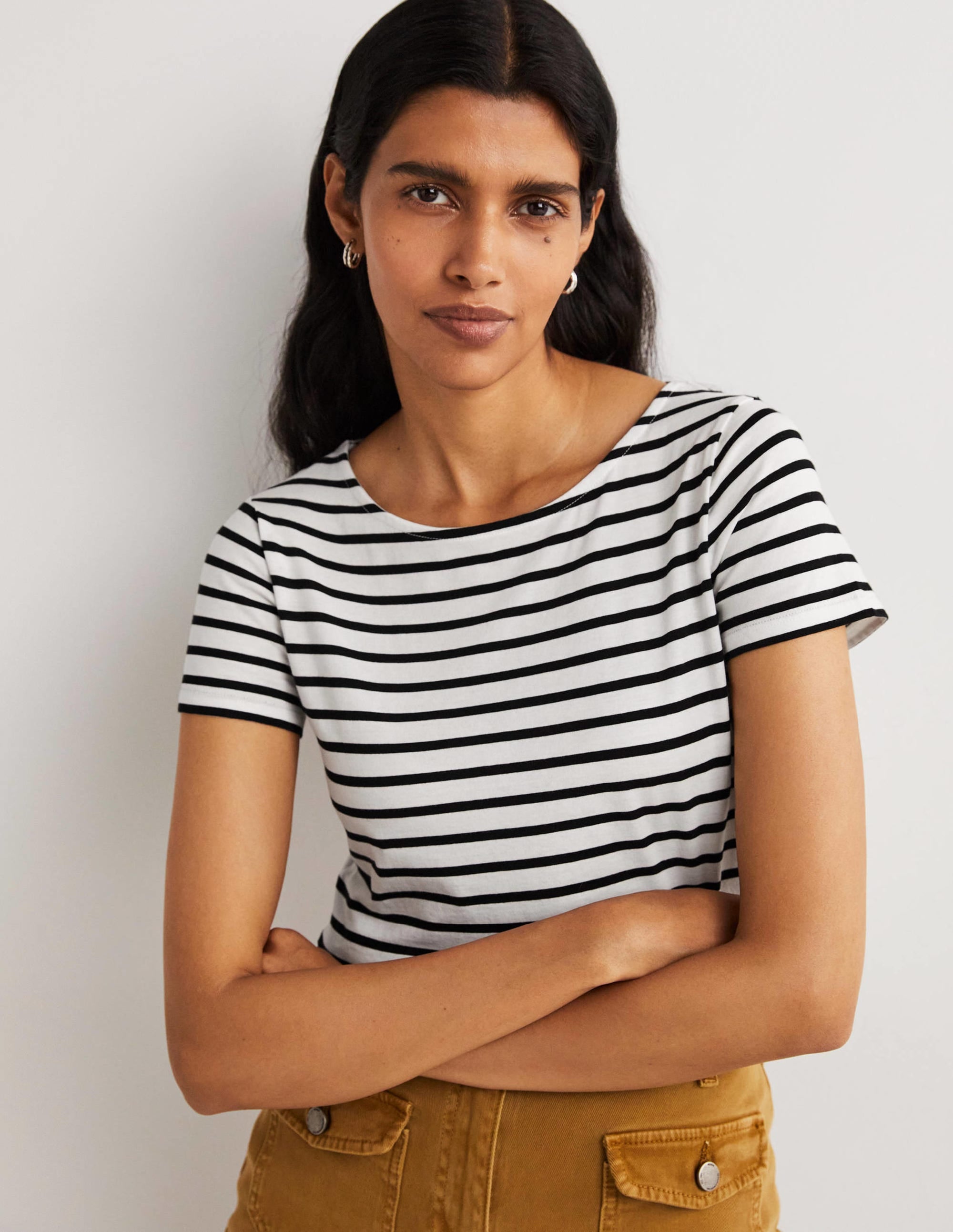  Short Sleeve Breton T-Shirt-Ivory / Black Stripe、mySite、ashleygrahame