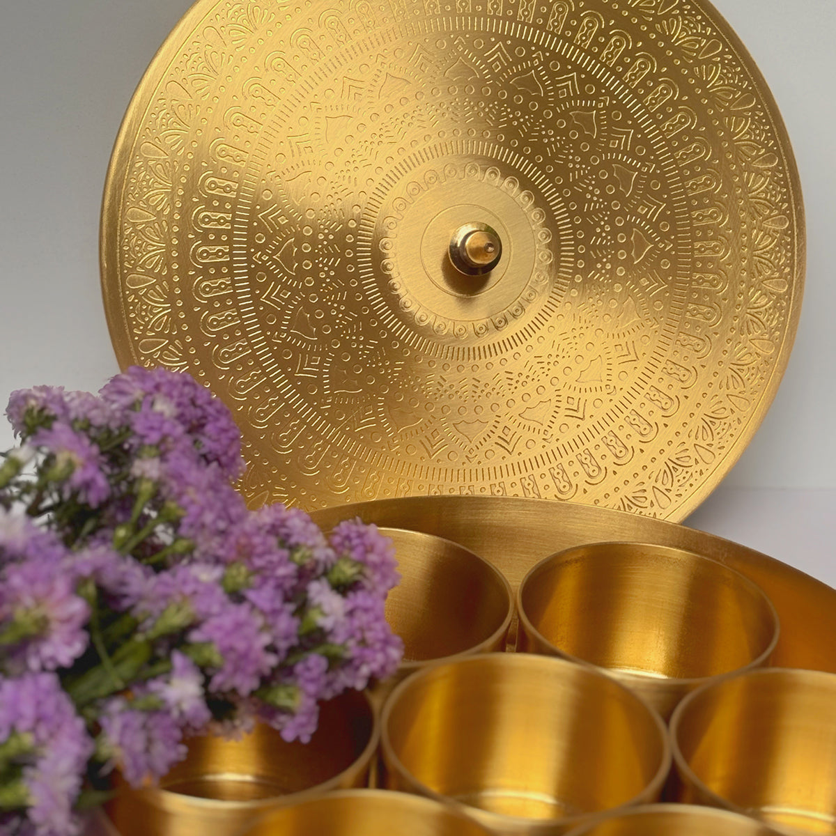 Brass Masala Box | Rangoli | 9 inches、mySite、camillekostekn