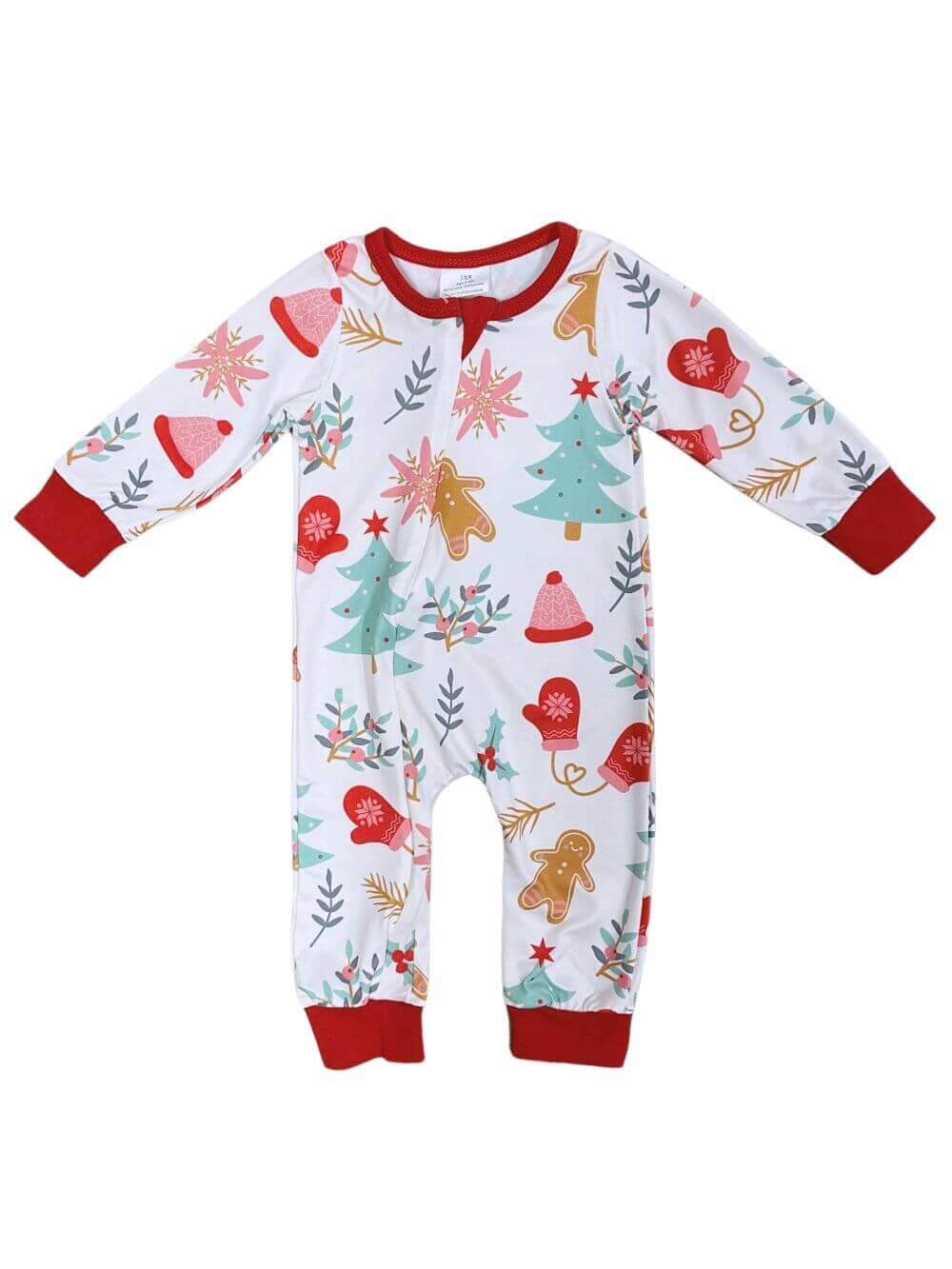 Christmas Cheer Long Sleeve Holiday Baby Romper、mySite、camillekostekn