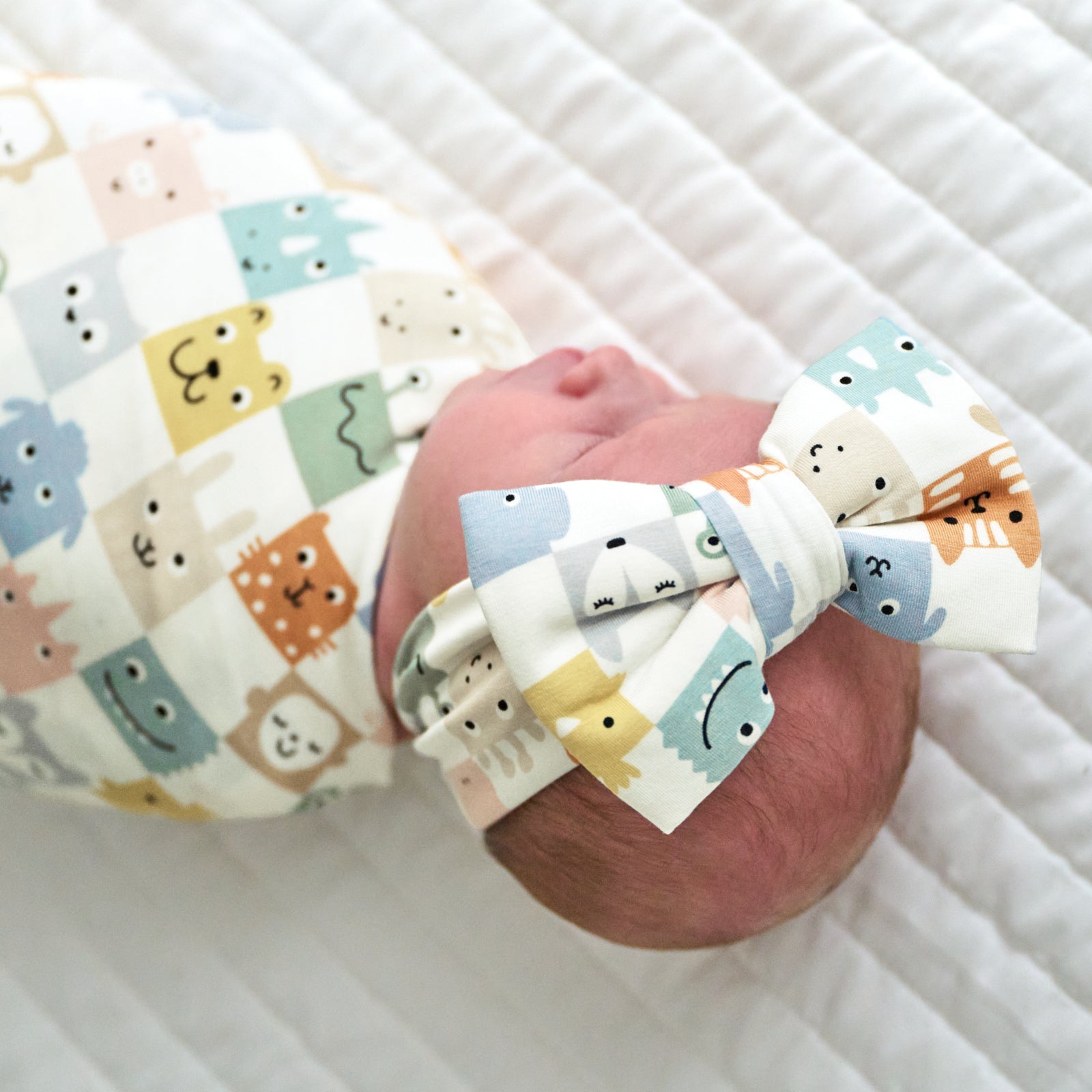 Check Mates Swaddle & Luxe Bow Headband Set、mySite、g9winljtr