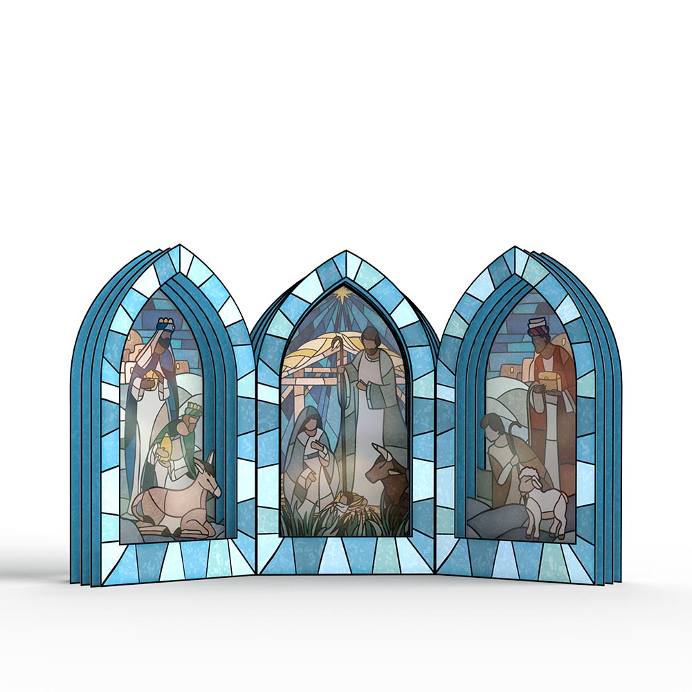 Stained Glass Nativity Windows Giant Pop-Up Gift、mySite、solidvoid