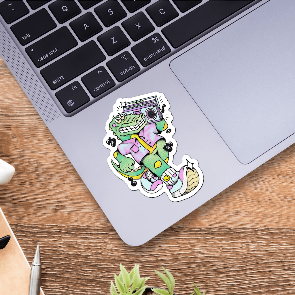  Groovy Gator Jammin' With His Stereo Sticker、mySite、elrpsem3k