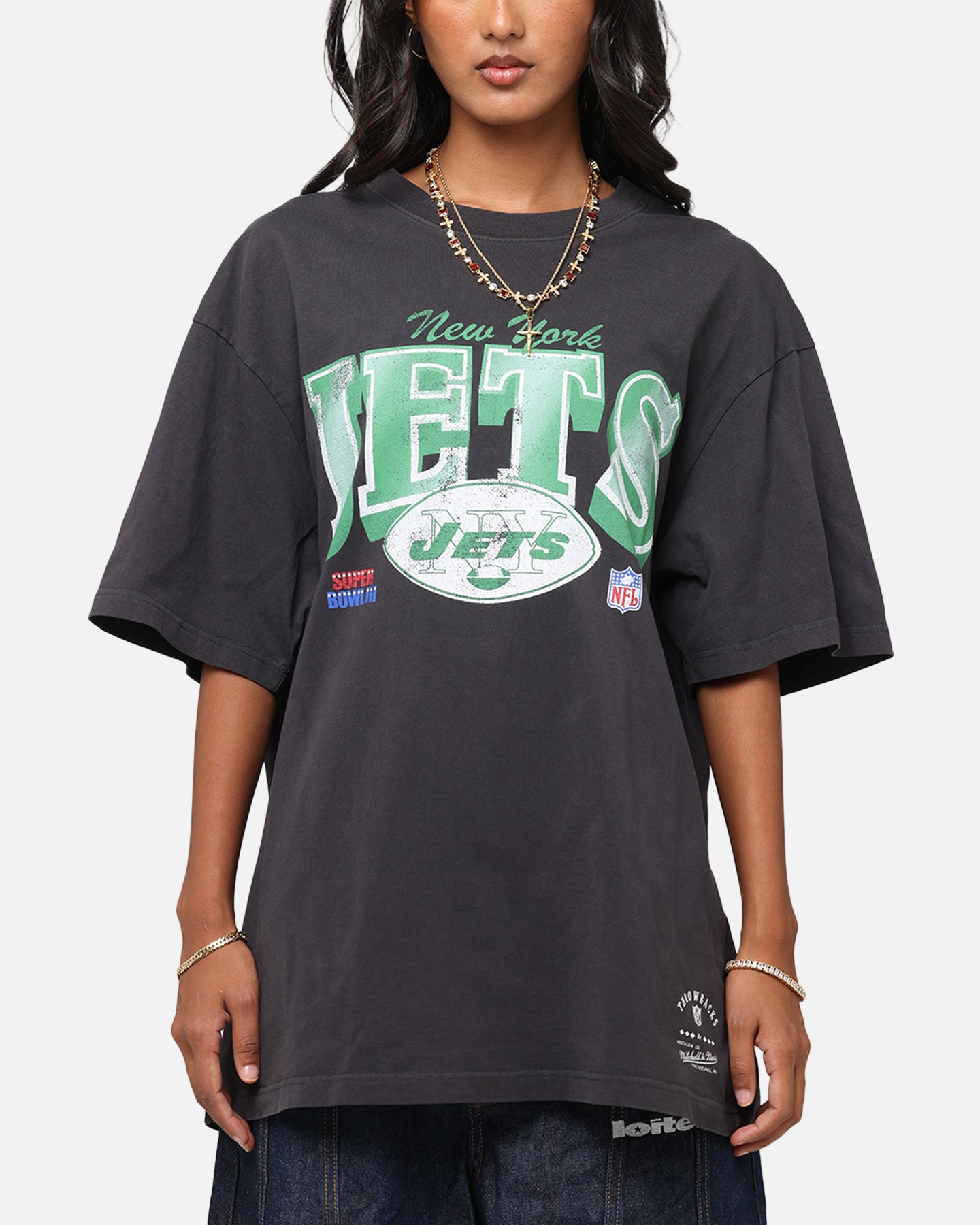 Mitchell & Ness New York Jets Arch T-Shirt Faded Black、mySite、zt4zffjzw