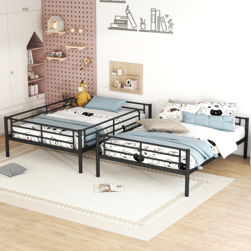 Twin Over Twin Metal Bunk Bed (Black) ( old sku: MF189201BAA )、、casual