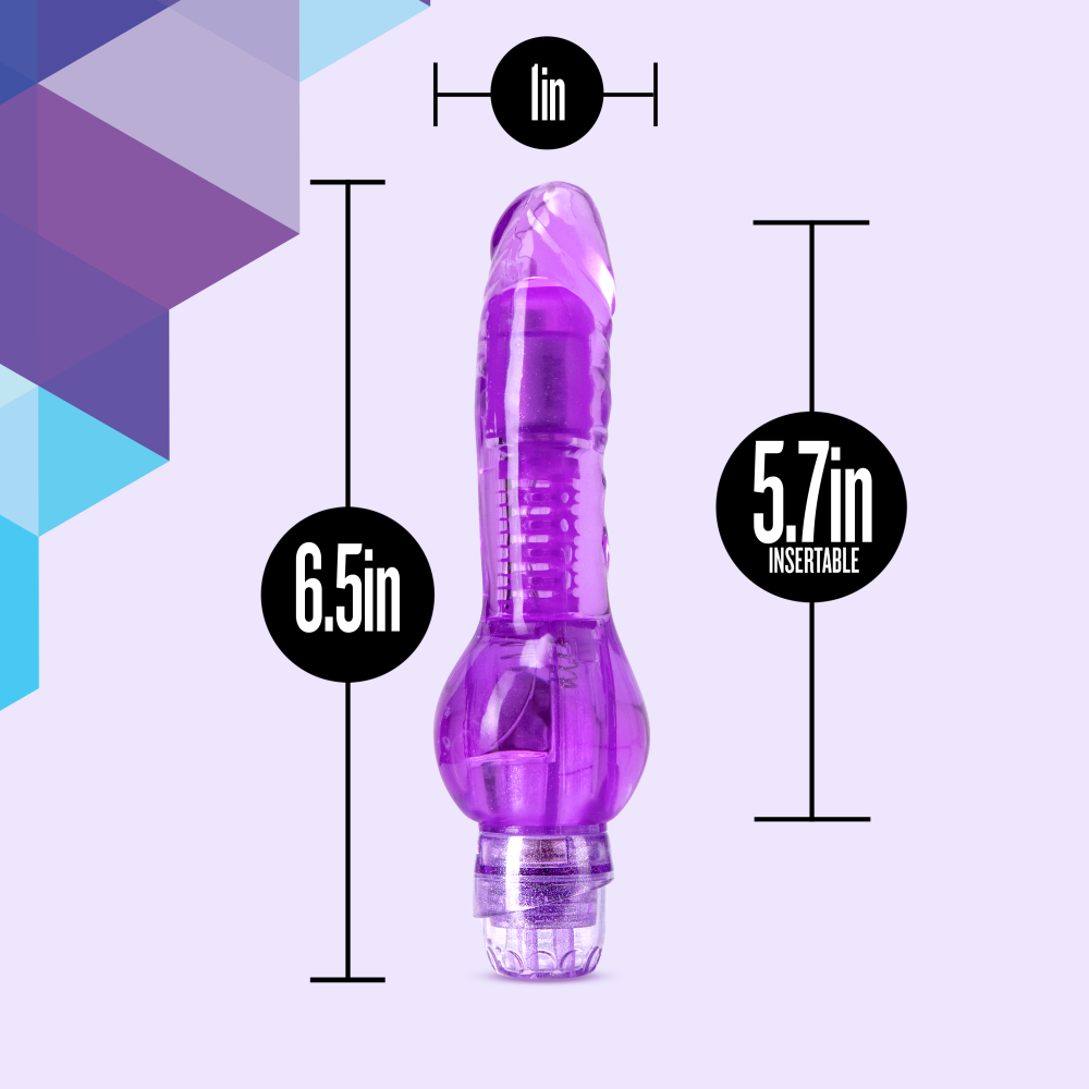 Naturally Yours By Blush® | Mr. Right Now Realistic Purple 6.5-Inch Long Vibrating Dildo、mySite、bottomscart