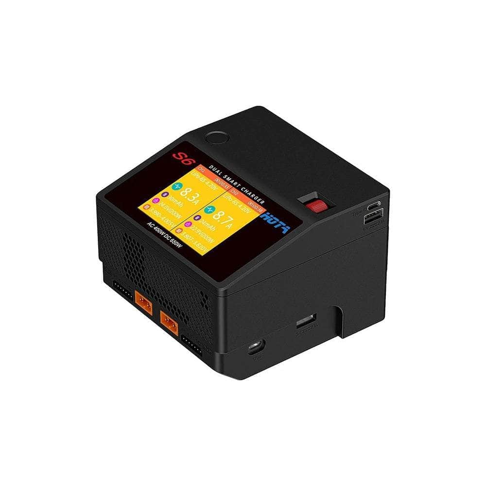 HOTA S6 400W 15A 1-6S Dual Channel AC/DC Smart Charger - Black、mySite、merchandisen