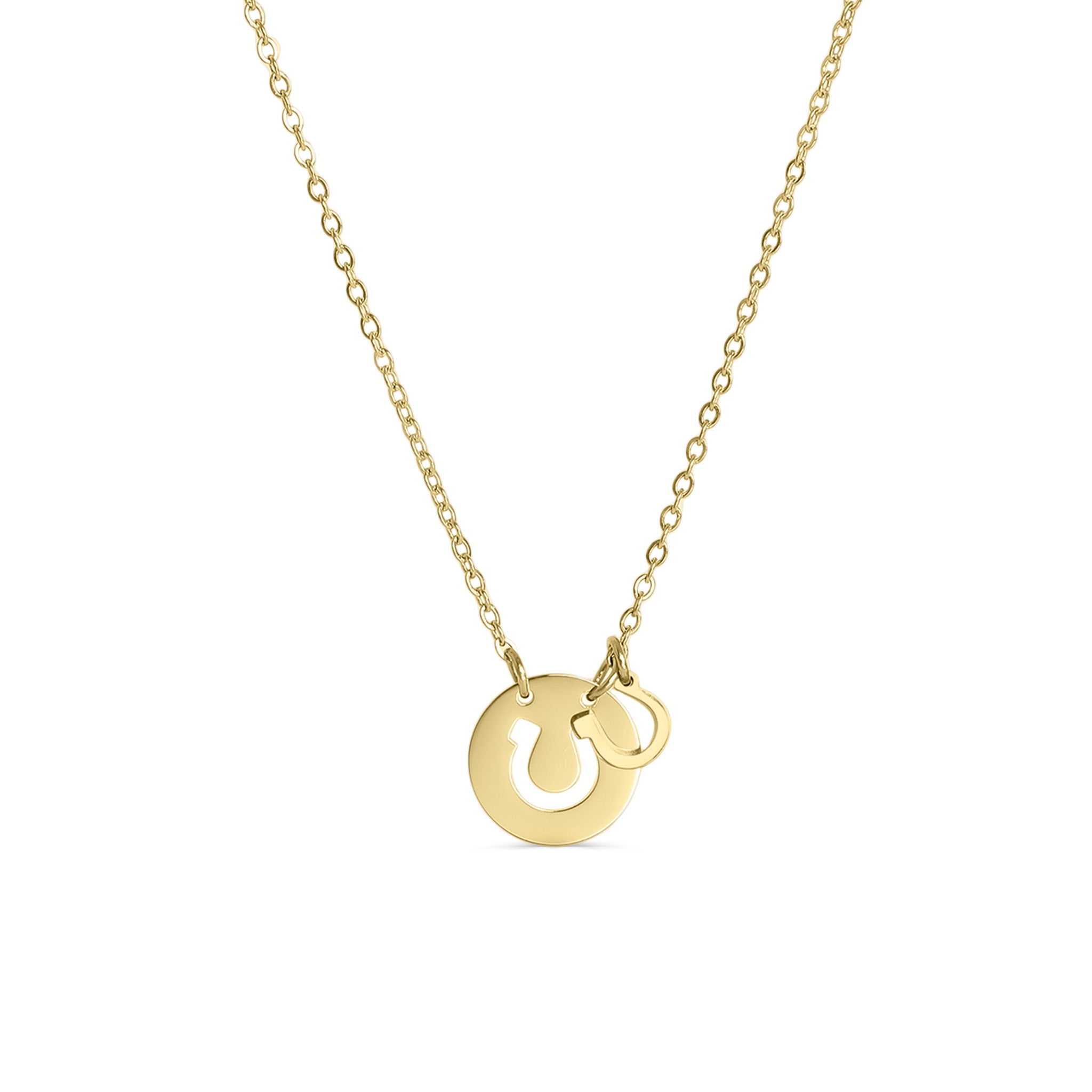 18K Gold PVD Stainless Steel Horseshoe Cutout Necklace / SBB0332、mySite、dreamappss