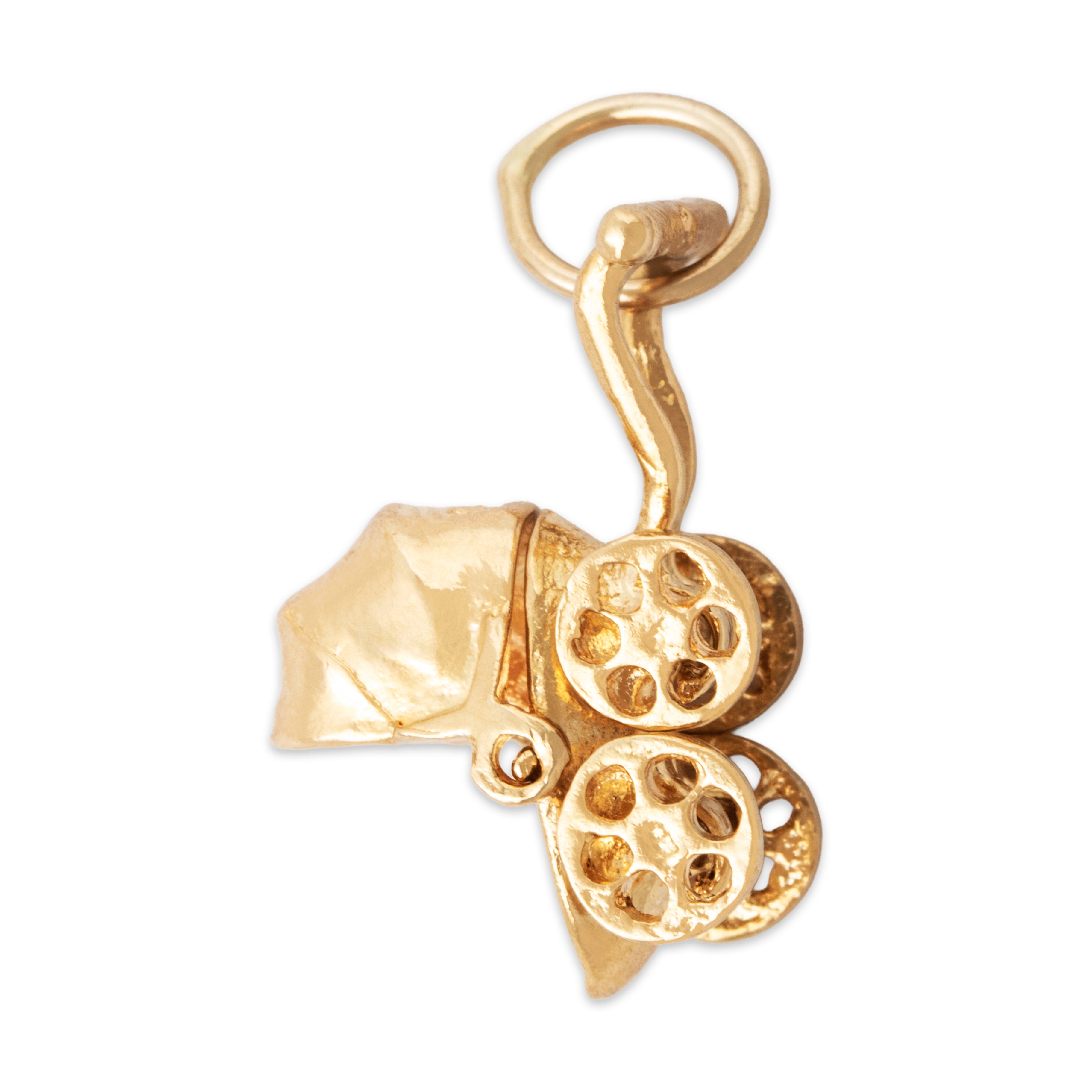 Vintage 14k Yellow Gold Articulated Baby Pram Charm / Pendant、mySite、hinf8tx79