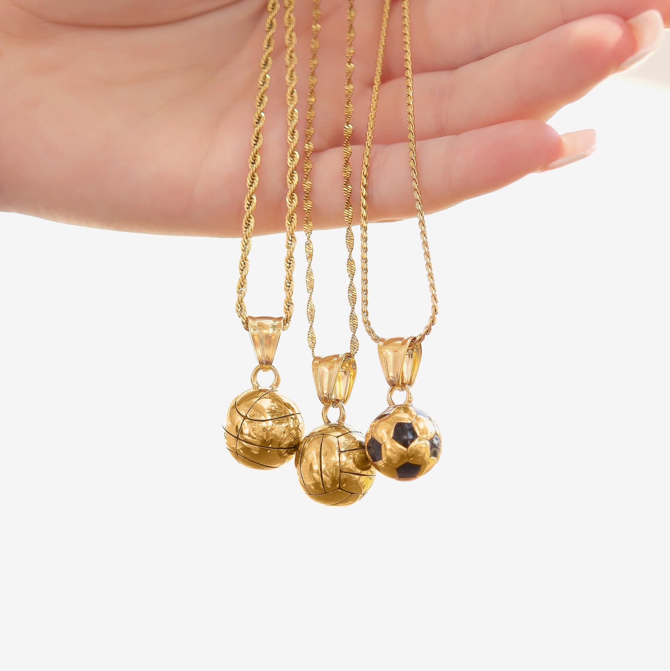 18K Gold PVD Stainless Steel 3D Soccer Ball Charm / PDL0182、mySite、dreamappss