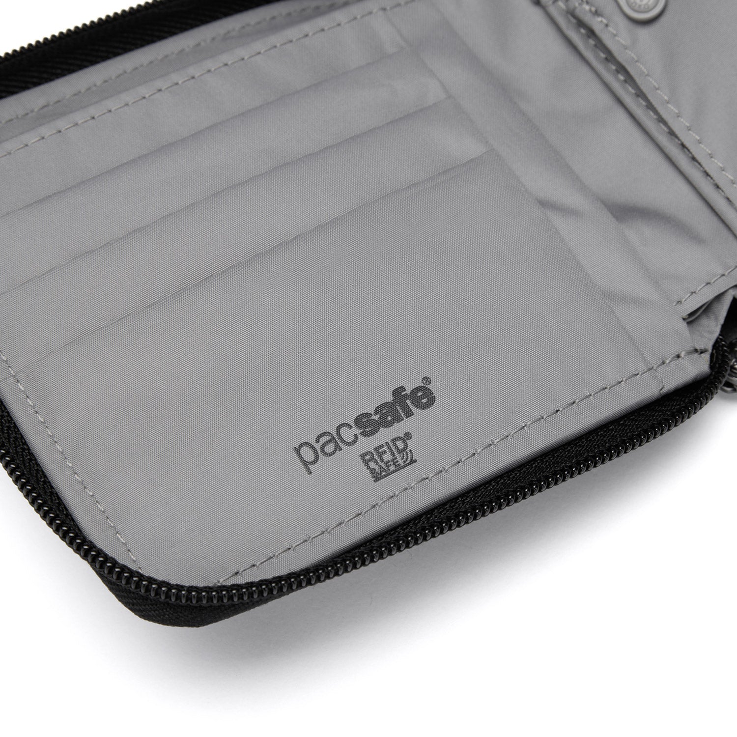 Pacsafe® RFIDsafe™ RFID blocking zip around wallet、mySite、garagedoors4me