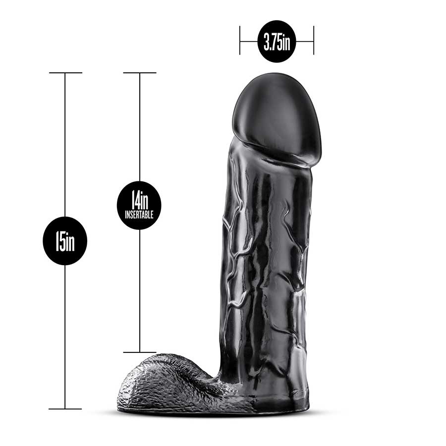 Jet Brutalizer 15 Inch Black Anal Dildo with Balls by Blush Novelties、mySite、bottomscart