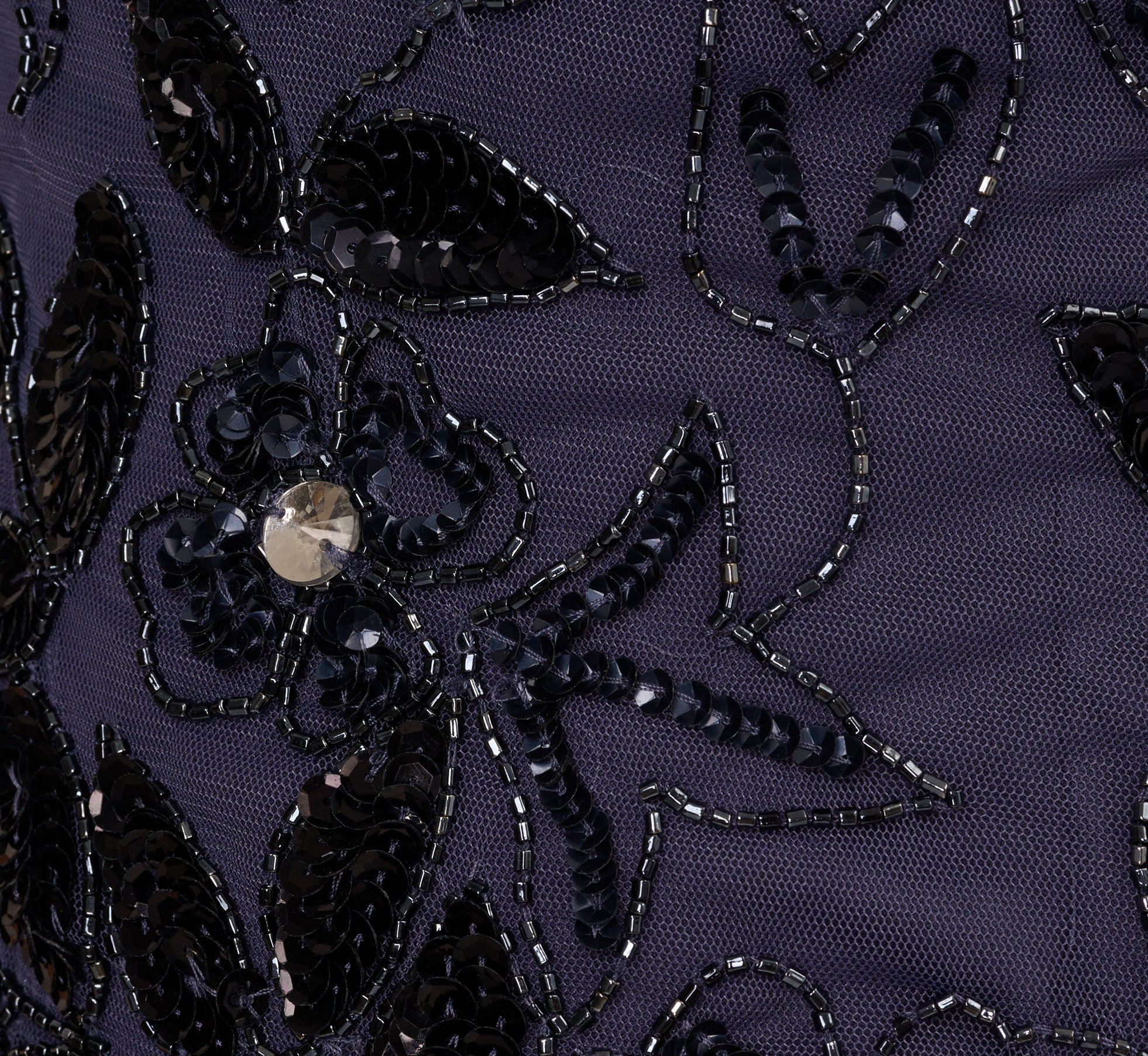 Hand Beaded Short Sleeve Floral Godet Gown In Smoky Peri、mySite、solidvoid