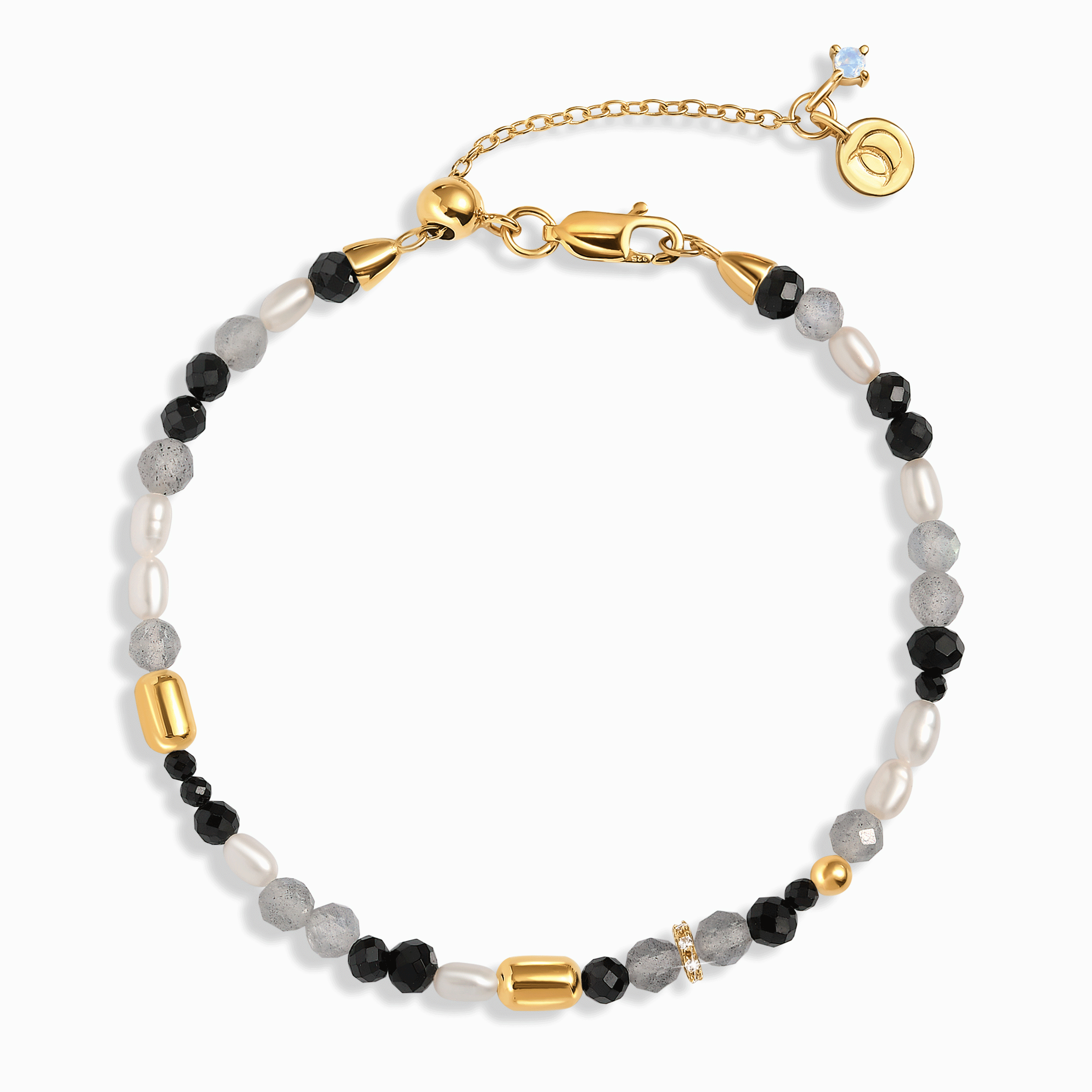 Labradorite Black Obsidian Beads Bracelet - Soft Armor、mySite、hinf8tx79