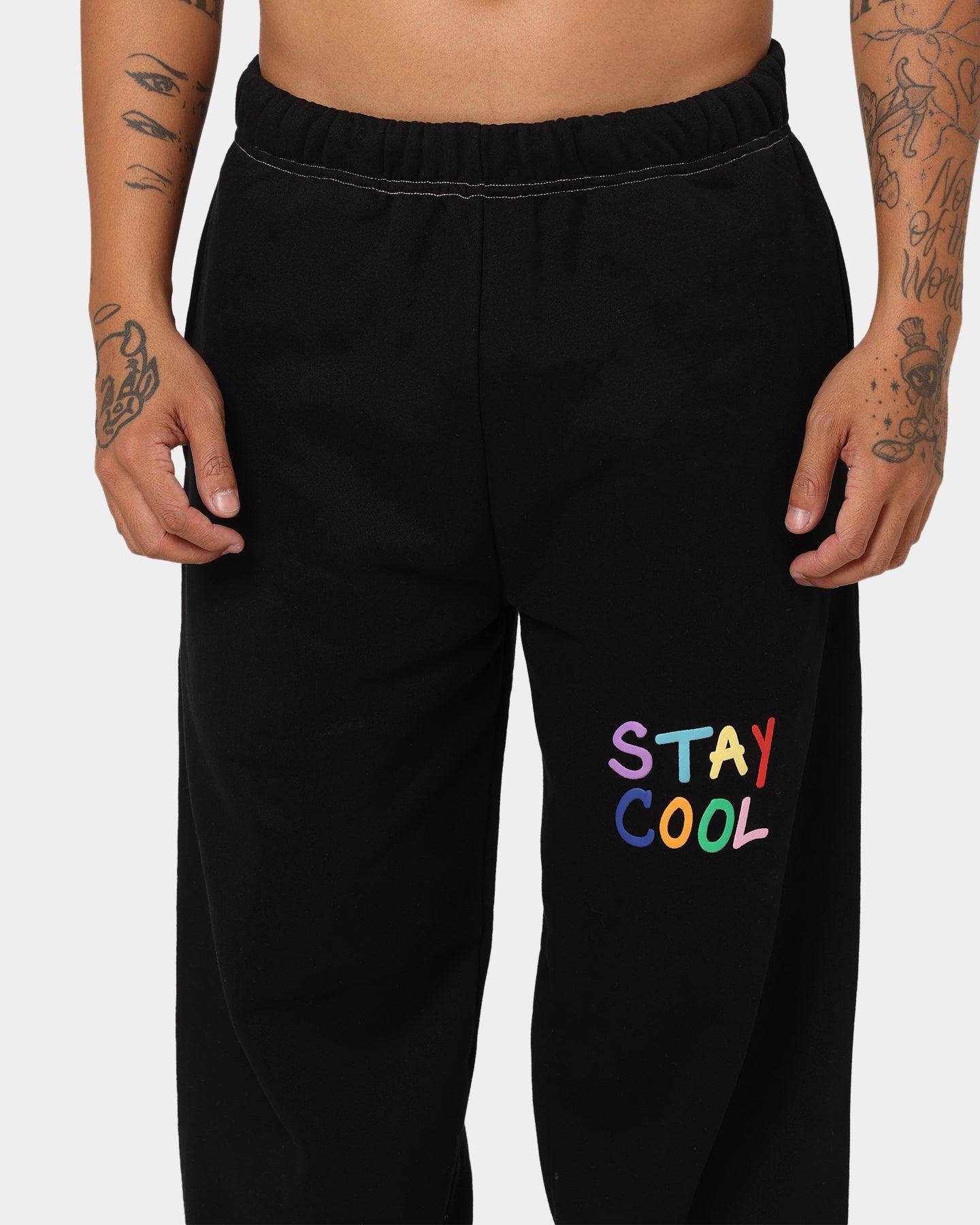 STAYCOOLNYC Puff Paint Sweat Pants Black、mySite、zt4zffjzw
