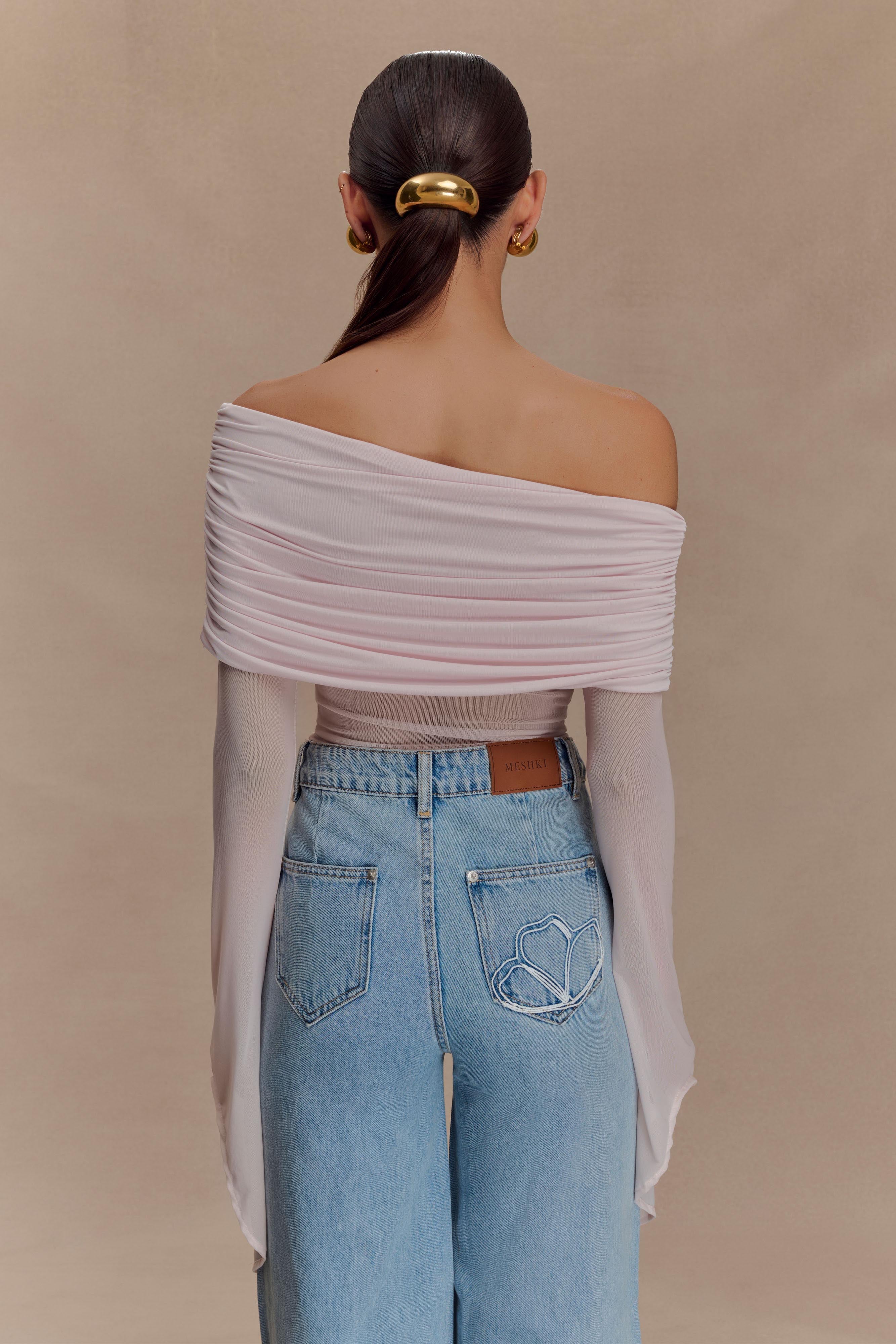 Dahlia One Shoulder Top - Pale Pink、mySite、solidvoid