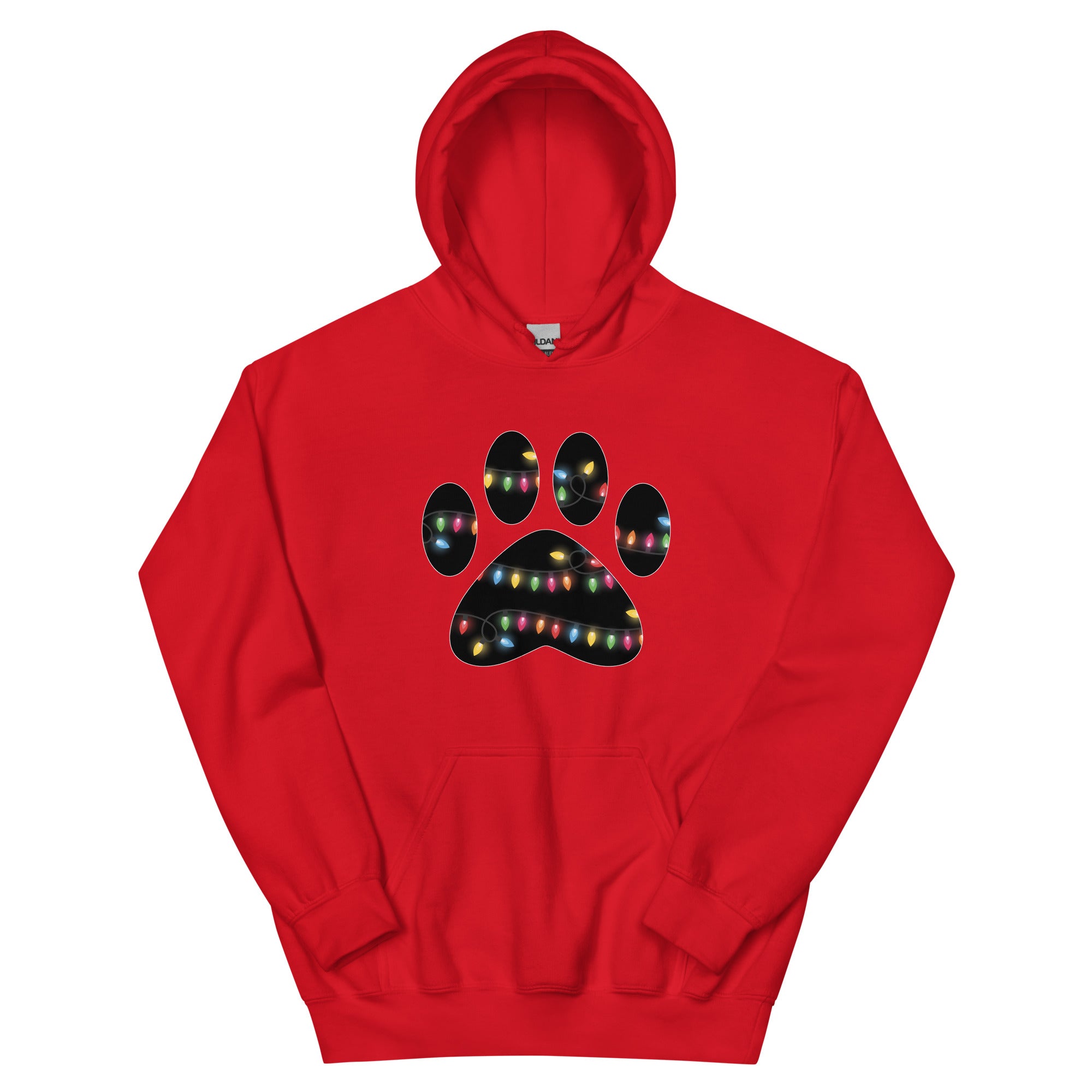 Christmas Lights Paw Print Hoodie、mySite、camillekostekn