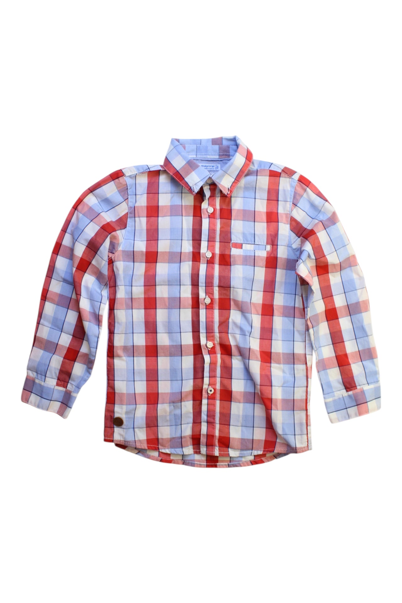 Mayoral Button-Down Checkered Shirt 4T、mySite、g9winljtr