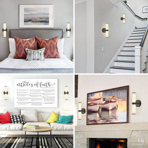 Golden and Elegant Resin Wall Sconce,Set of 2,Modern Vertical Light Fixture for Bathrooms, Hallways, and Bedrooms (Only Inoor)、、eastwooduniform