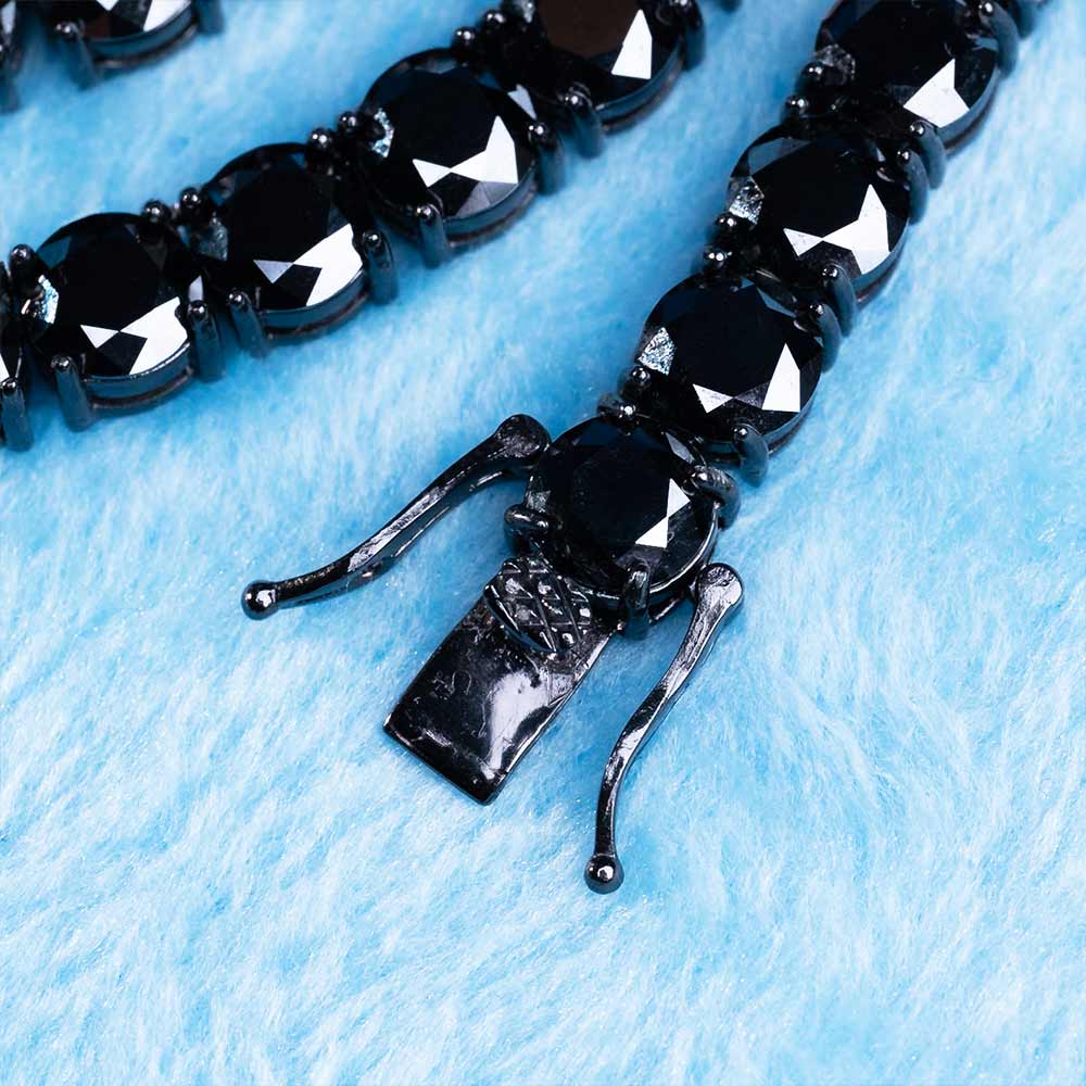 6MM Black Moissanite Tennis Chain 14K Black Gold、mySite、hinf8tx79