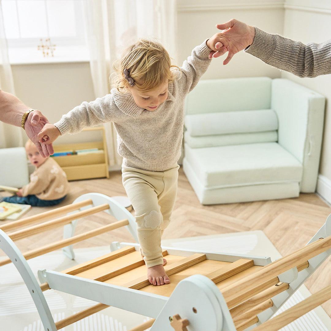  Tutti Bambini Scala Montessori 3 In 1 Pikler Climbing Frame With Climbing Wall - Sea Mist、mySite、merchandisen