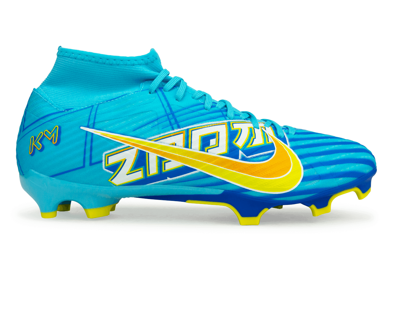 Nike Men's Zoom Mercurial Superfly 9 Academy KM FG/MG Blue/White、mySite、noshort