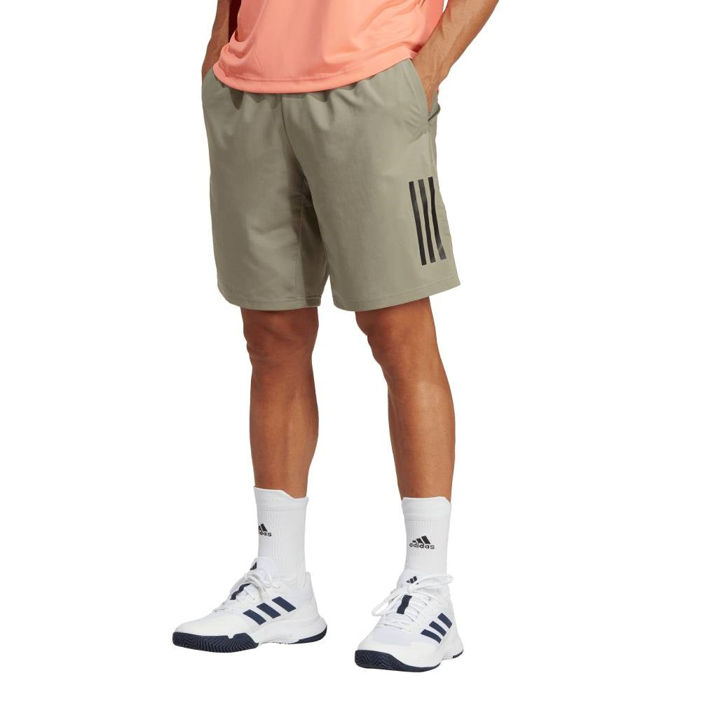 adidas Men's 3 Stripe Club Short 7-Inch (Khaki)