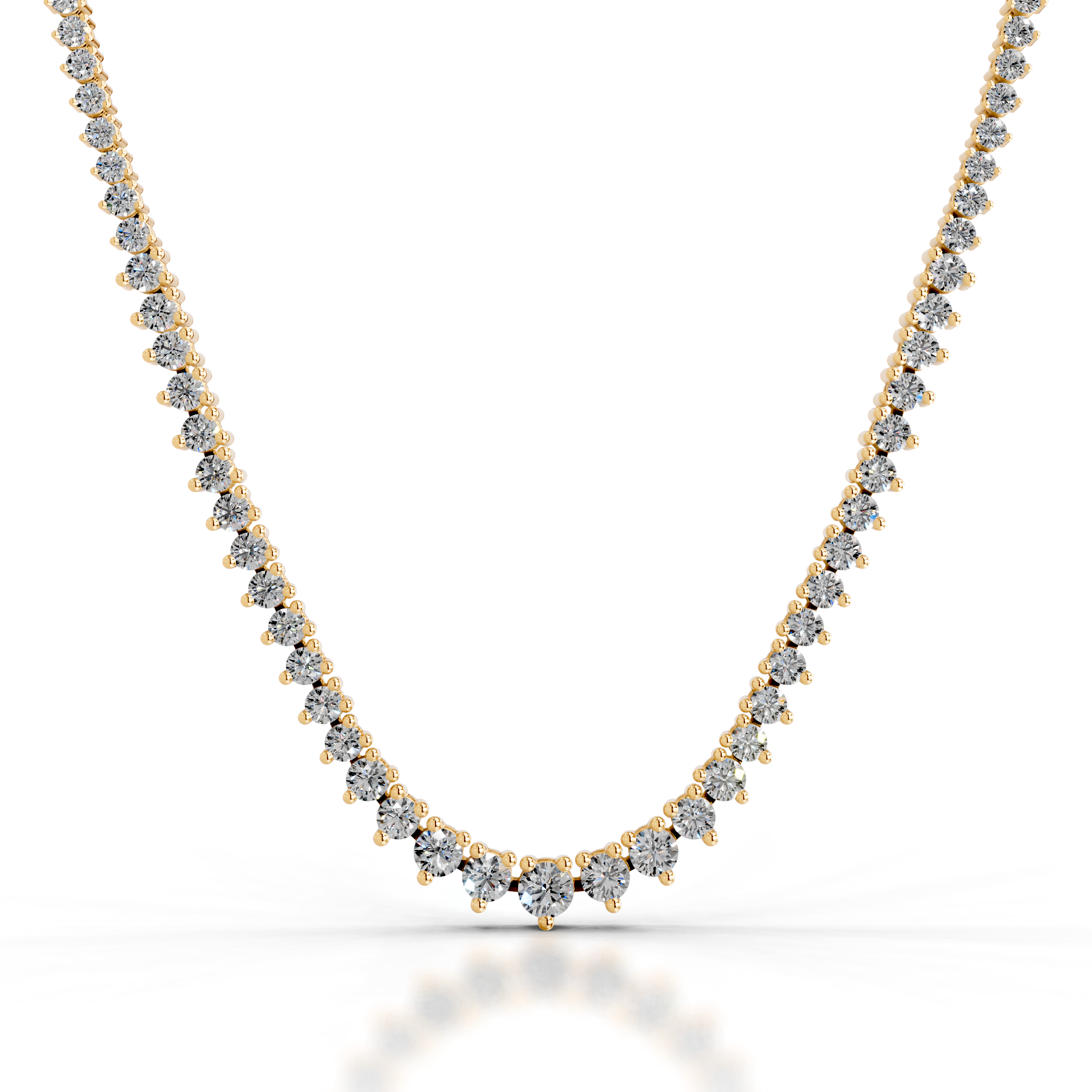 Lou Diamond Tennis Collier (4 Carat) -18K Yellow Gold、mySite、hinf8tx79