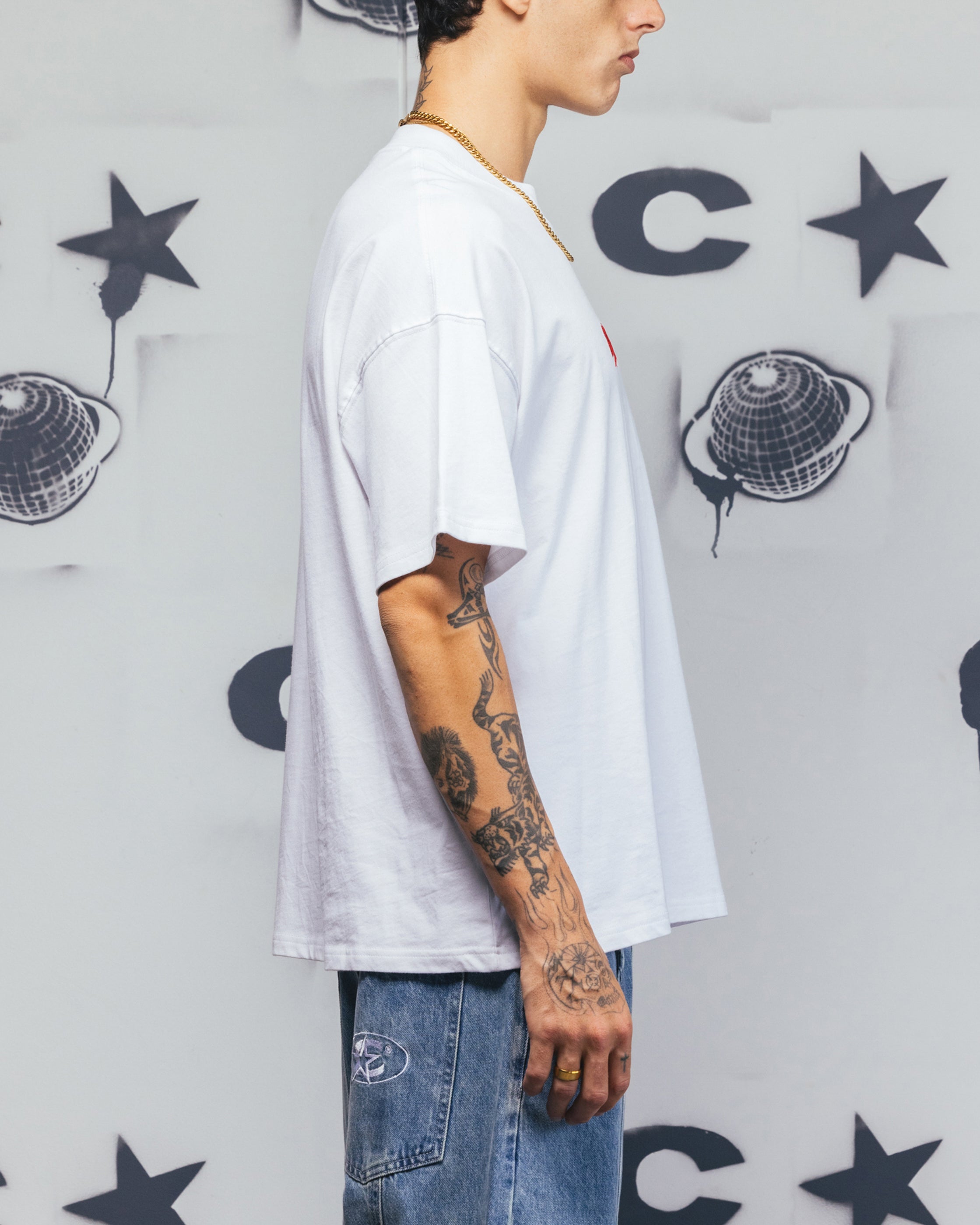 Carre Embroidered Graffiti T-Shirt White、mySite、zt4zffjzw