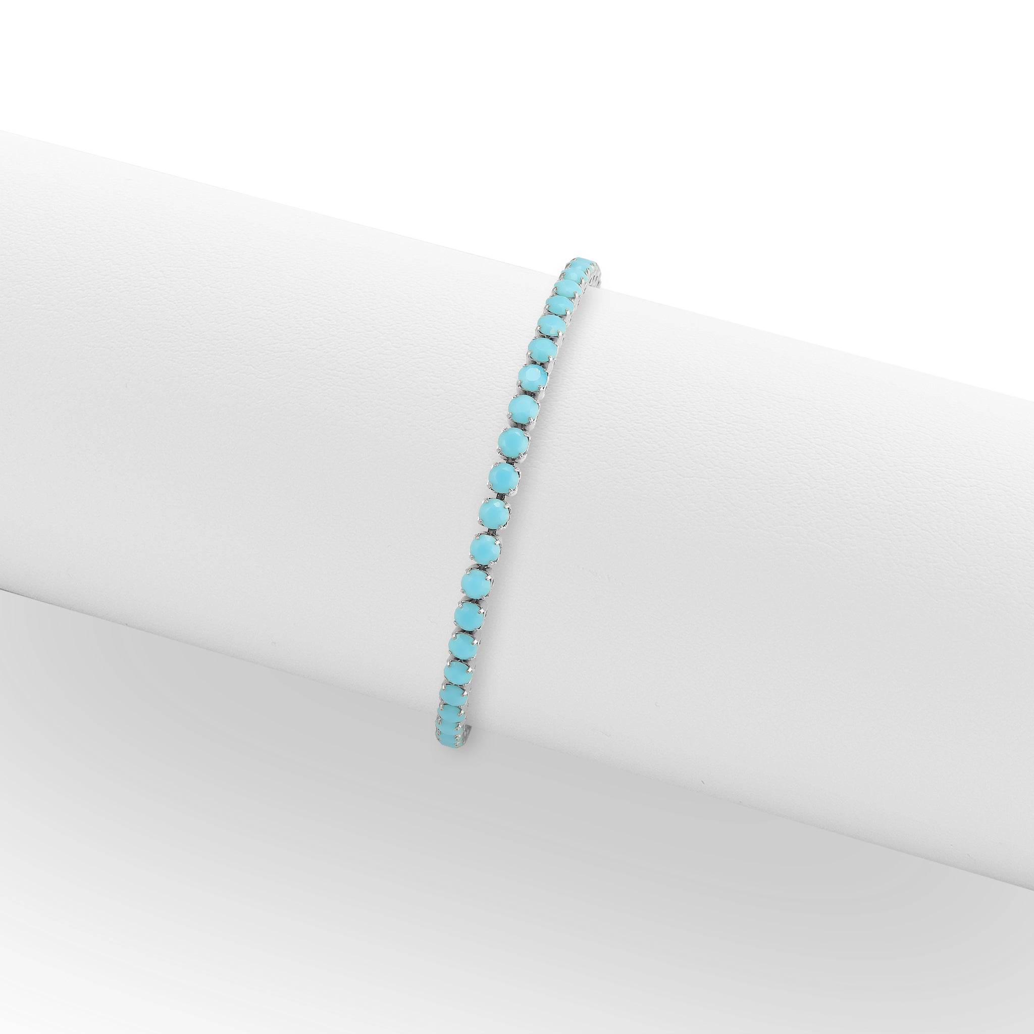 Stainless Steel Turquoise Rhinestone Tennis Chain Bracelet / TBR0005、mySite、dreamappss