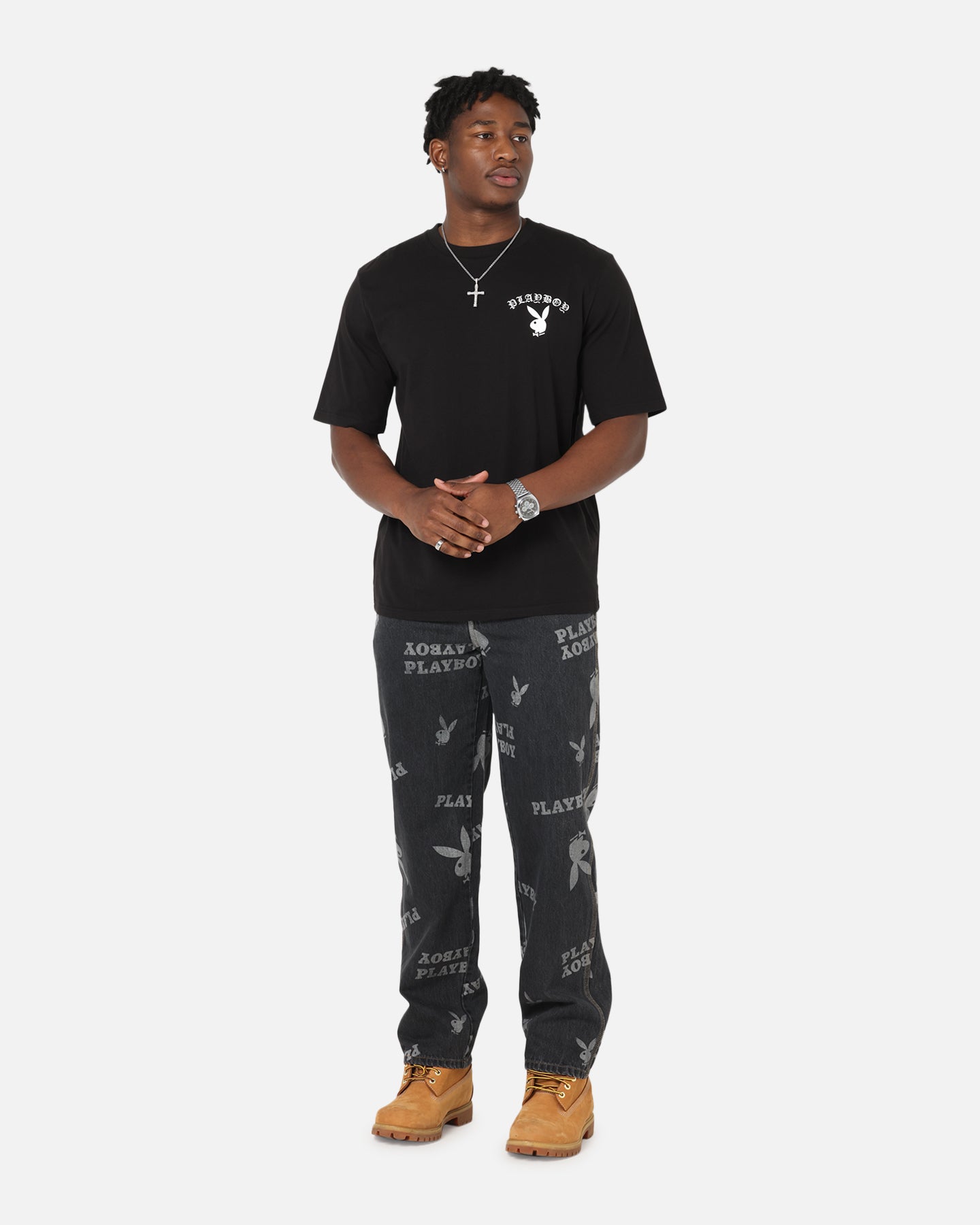 Playboy Gothic Mono Lips T-Shirt Black、mySite、zt4zffjzw