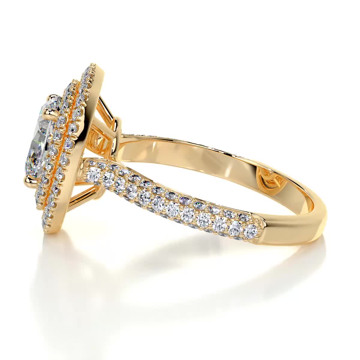 Nora Moissanite & Diamond Ring -18K Yellow Gold、mySite、hinf8tx79