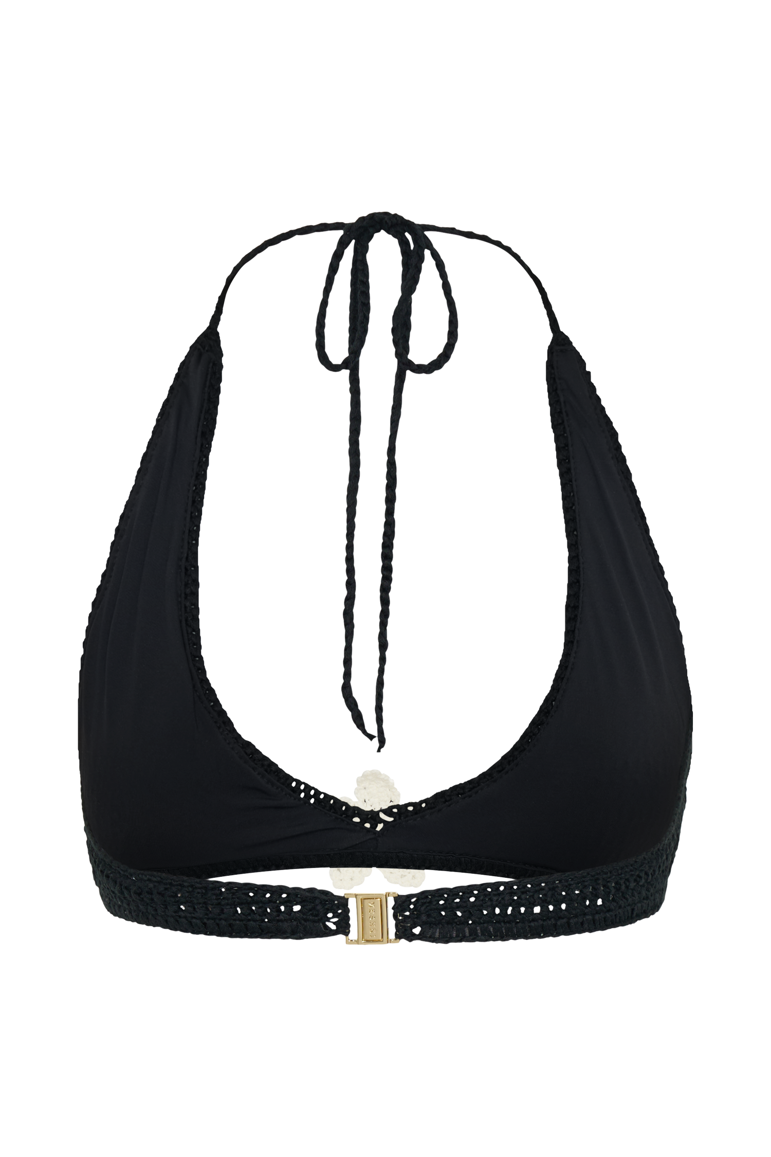 Rhiannon Floral Crochet Halter Bikini Top - Black And White、mySite、solidvoid