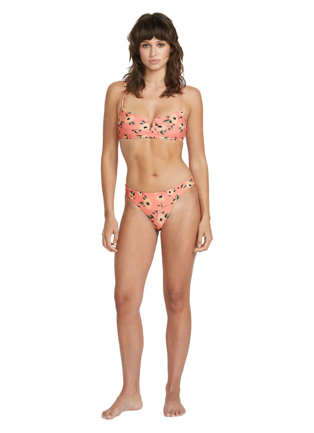 Volcom Women's Pirnt Call Me Big Poppy V-Uwire Bikini Top、mySite、noshort