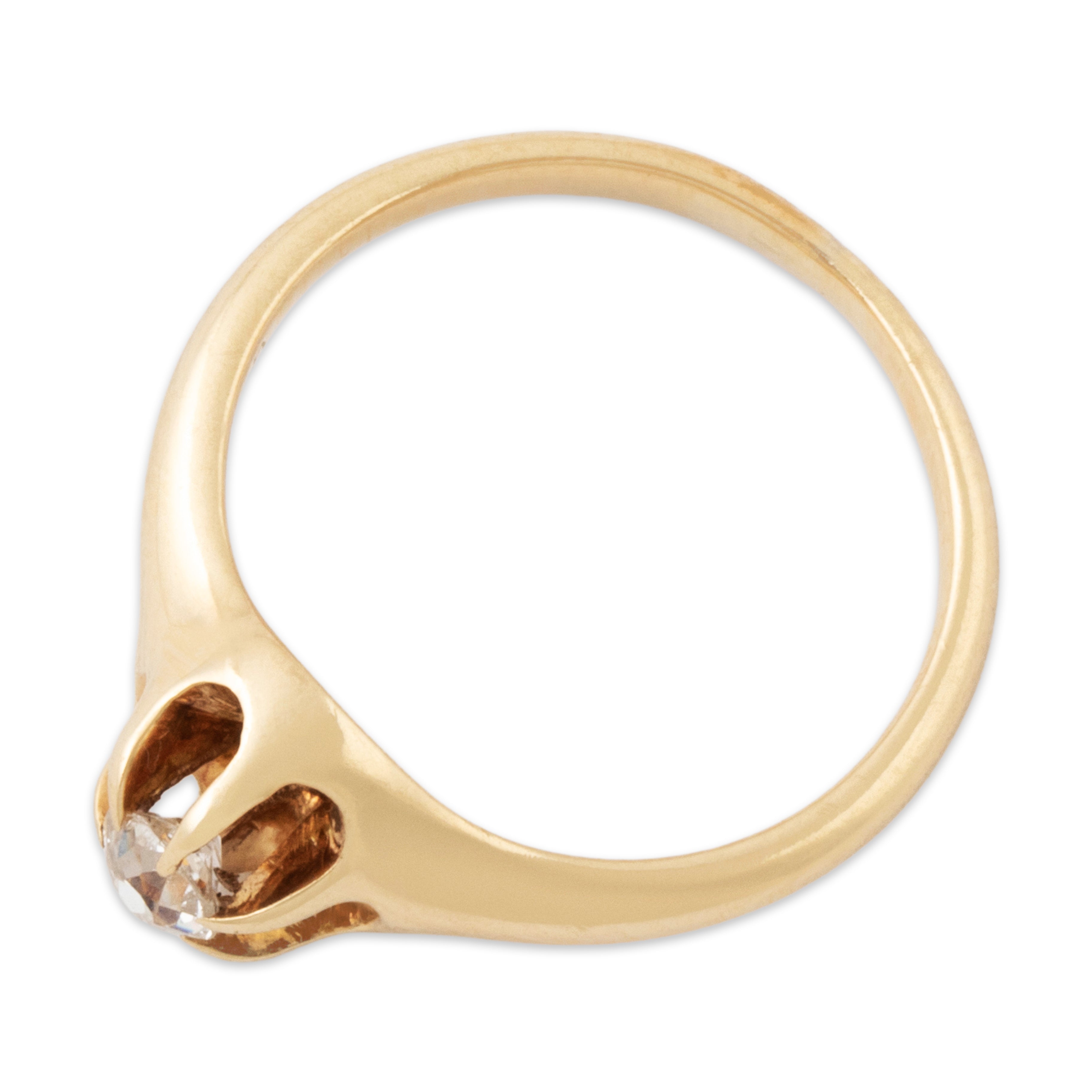 Antique 14k Yellow Gold Old Mine Diamond Buttercup Setting Ring 5.25、mySite、hinf8tx79